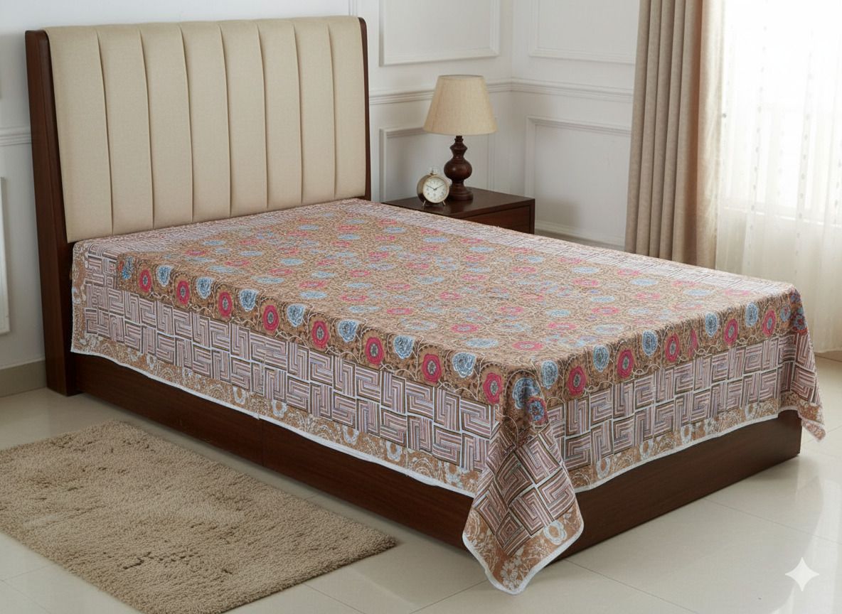 Cotton Single Flat 180 TC Floral Bedsheet-image-15