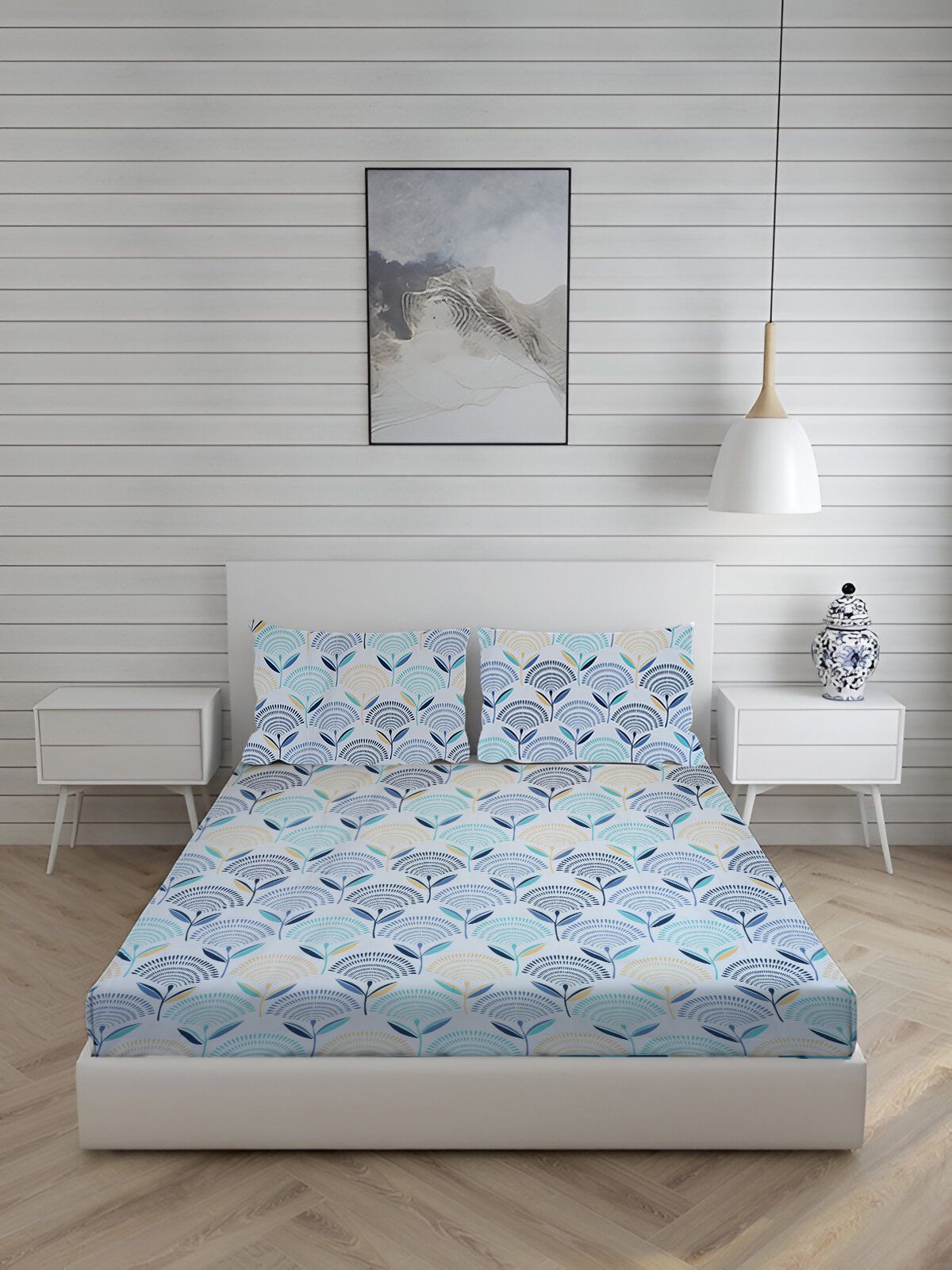 160 TC Cotton Double Printed Flat Bedsheet-image-9
