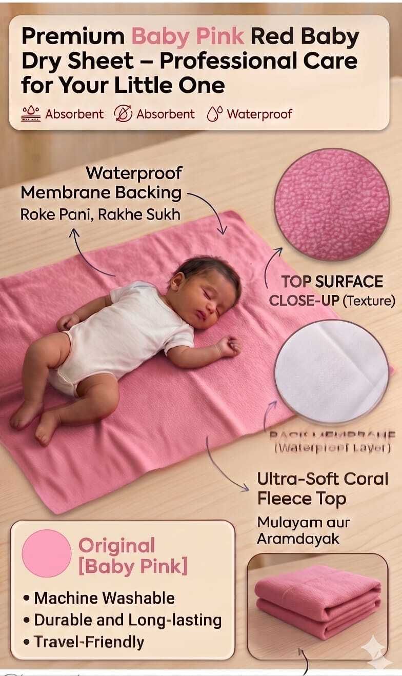 tinytot Fleece Crib Flat 250 TC Solid 1 Bedsheet-picture-0