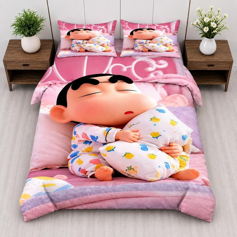 Polycotton King Flat 320 TC 7D Digital 1 Summer Bedsheet with 2 Pillow Covers-image-32