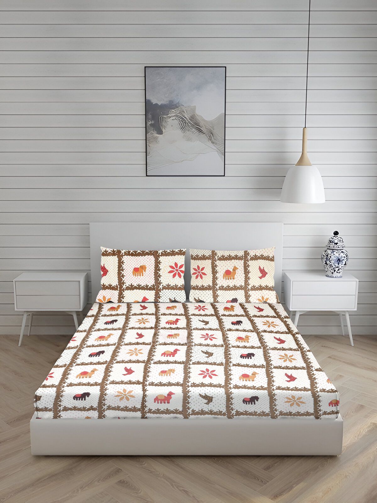 180 TC Cotton King Printed Flat Bedsheet-image-23