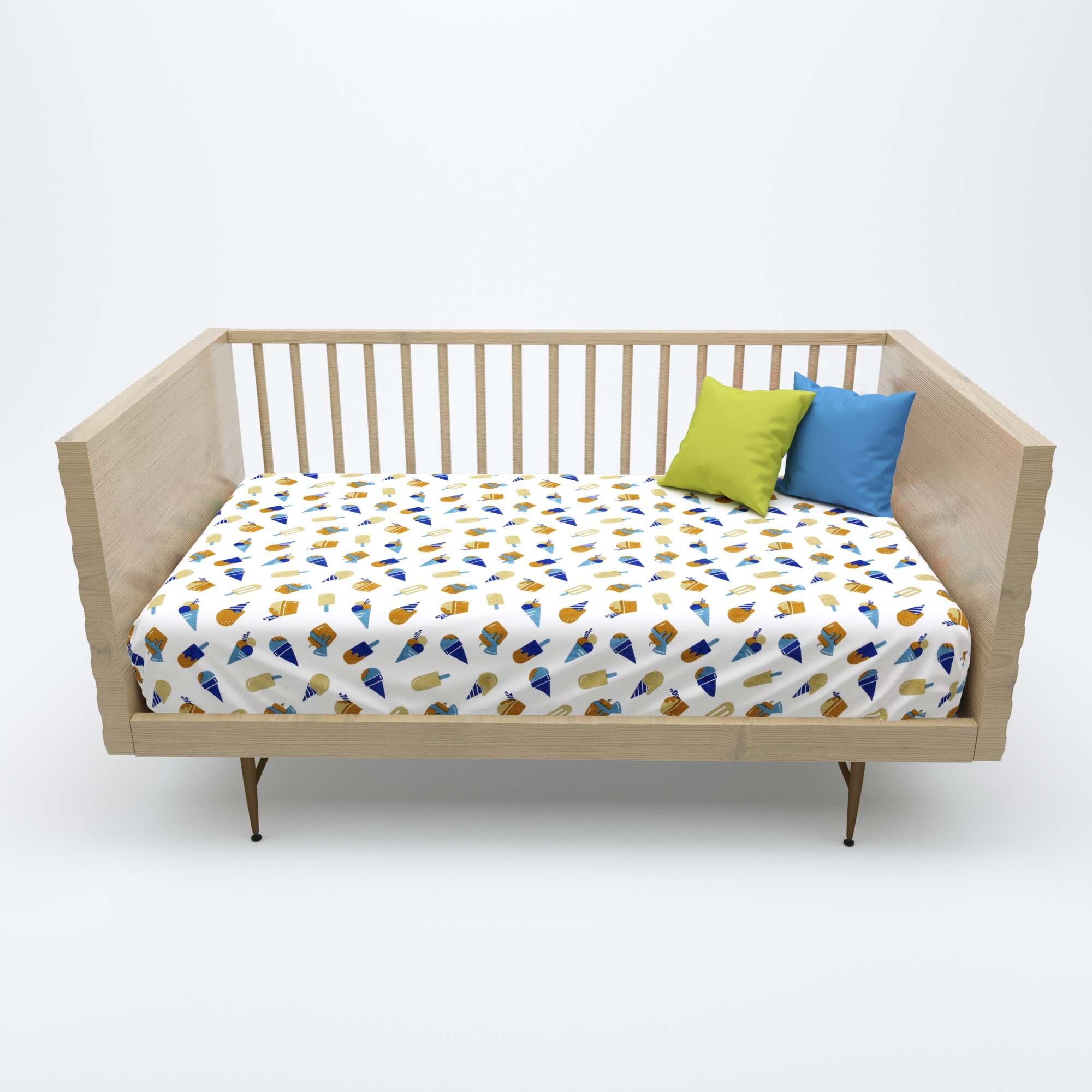 180 TC Cotton Crib Cartoon Flat Bedsheet