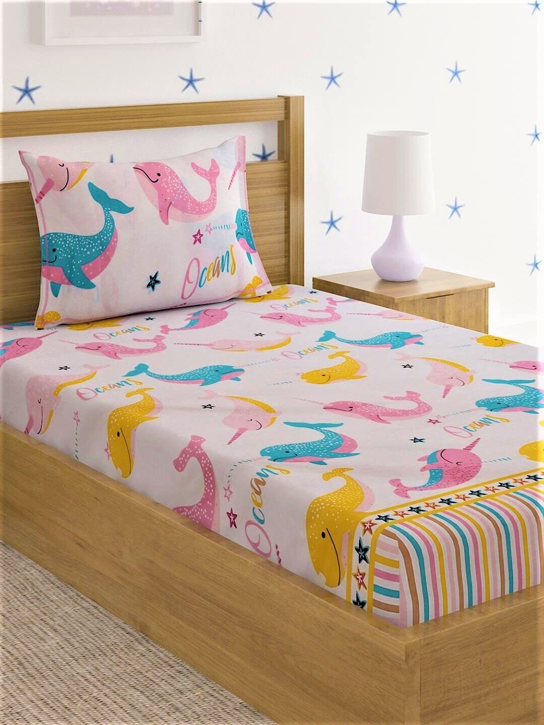 blenzza deco 180 TC Cotton Single Printed Flat Bedsheet-picture-13