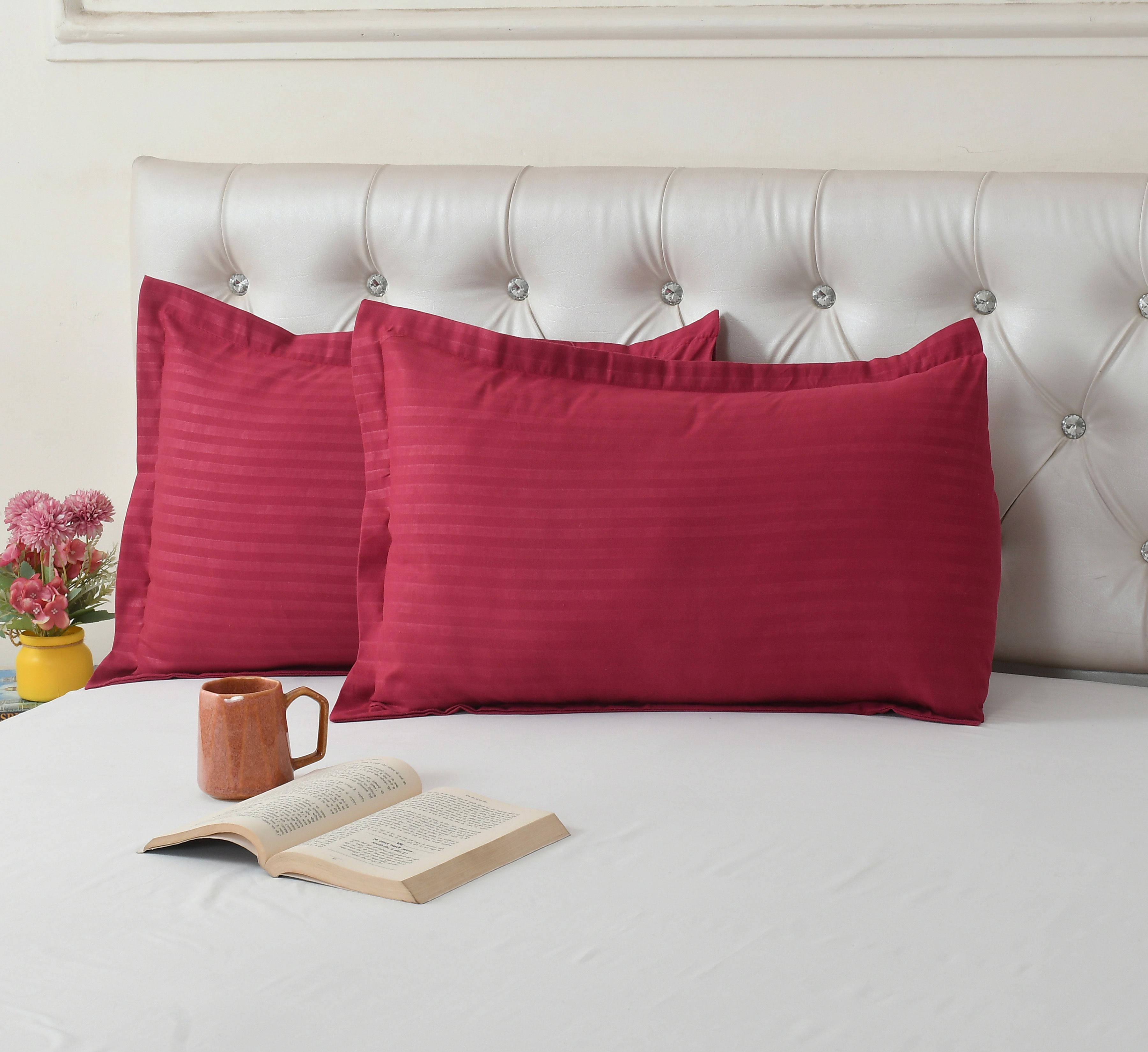 Cotton Double Flat 300 TC Striped Bedsheet-image-2