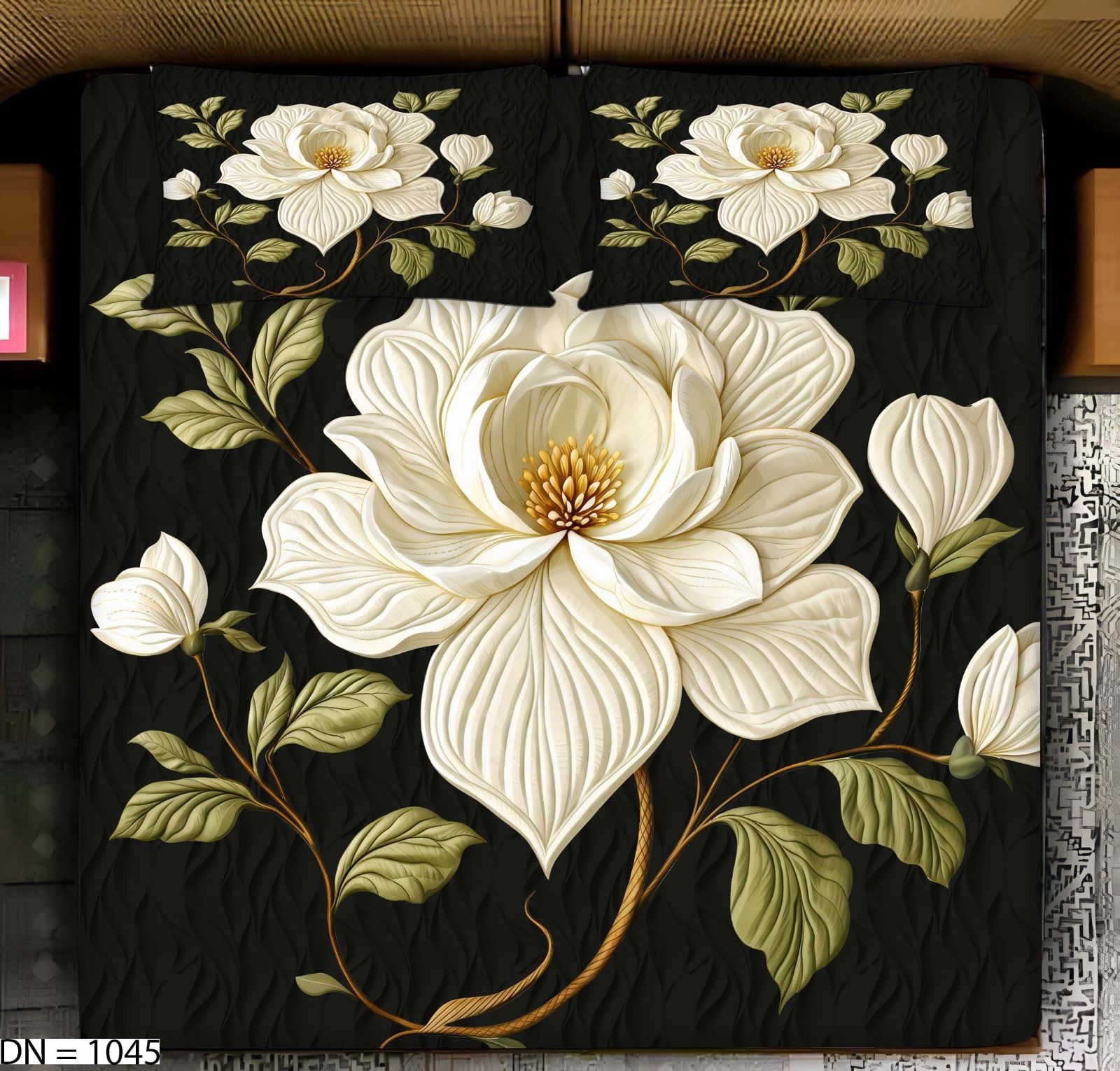 Polyester Double Flat 400 TC 3D Printed 1 AC Bedsheet with 2 Pillow Covers-image-46