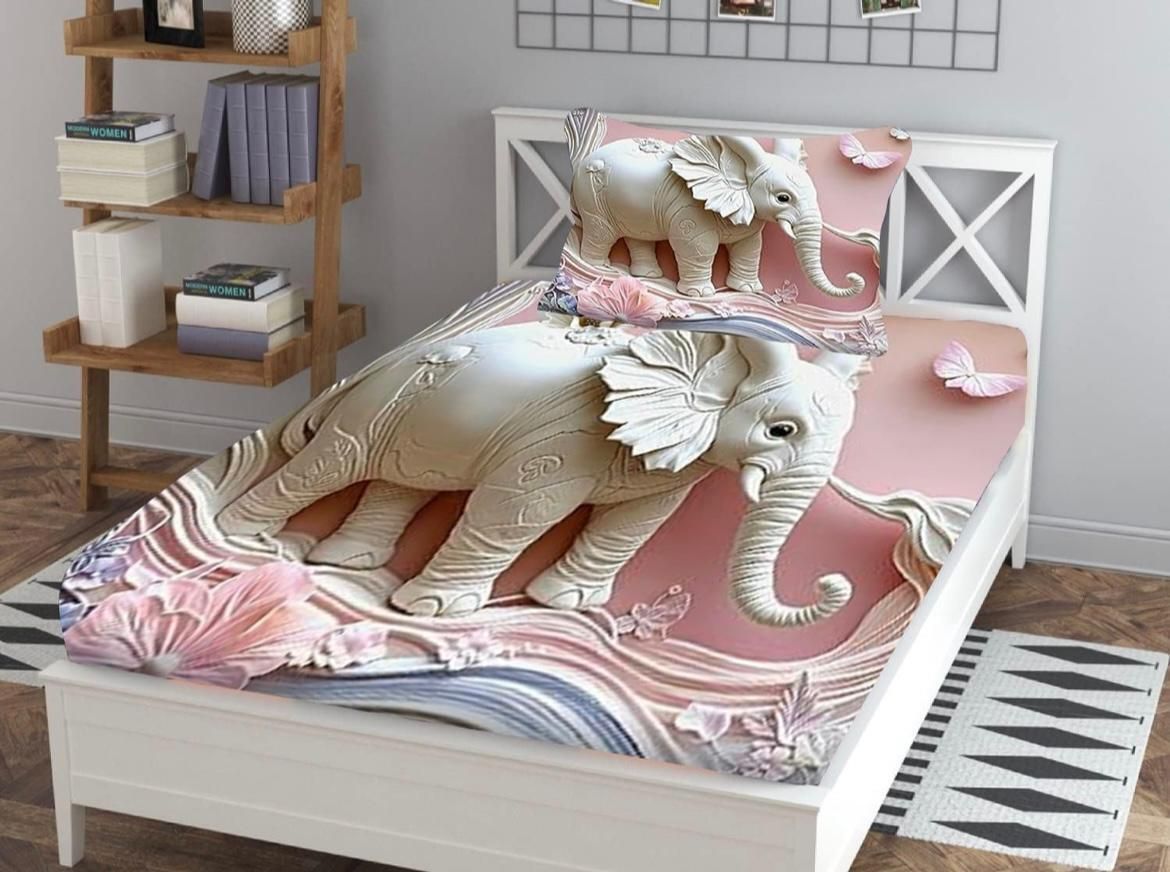 blenzza deco Cotton Single Flat 180 TC 3D Printed Bedsheet-picture-3