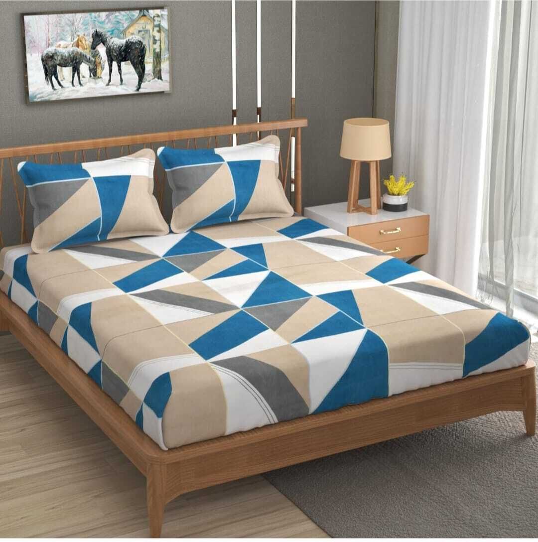 300 TC Cotton Blend Queen 3D Printed Fitted (Elastic) Bedsheet-image-35