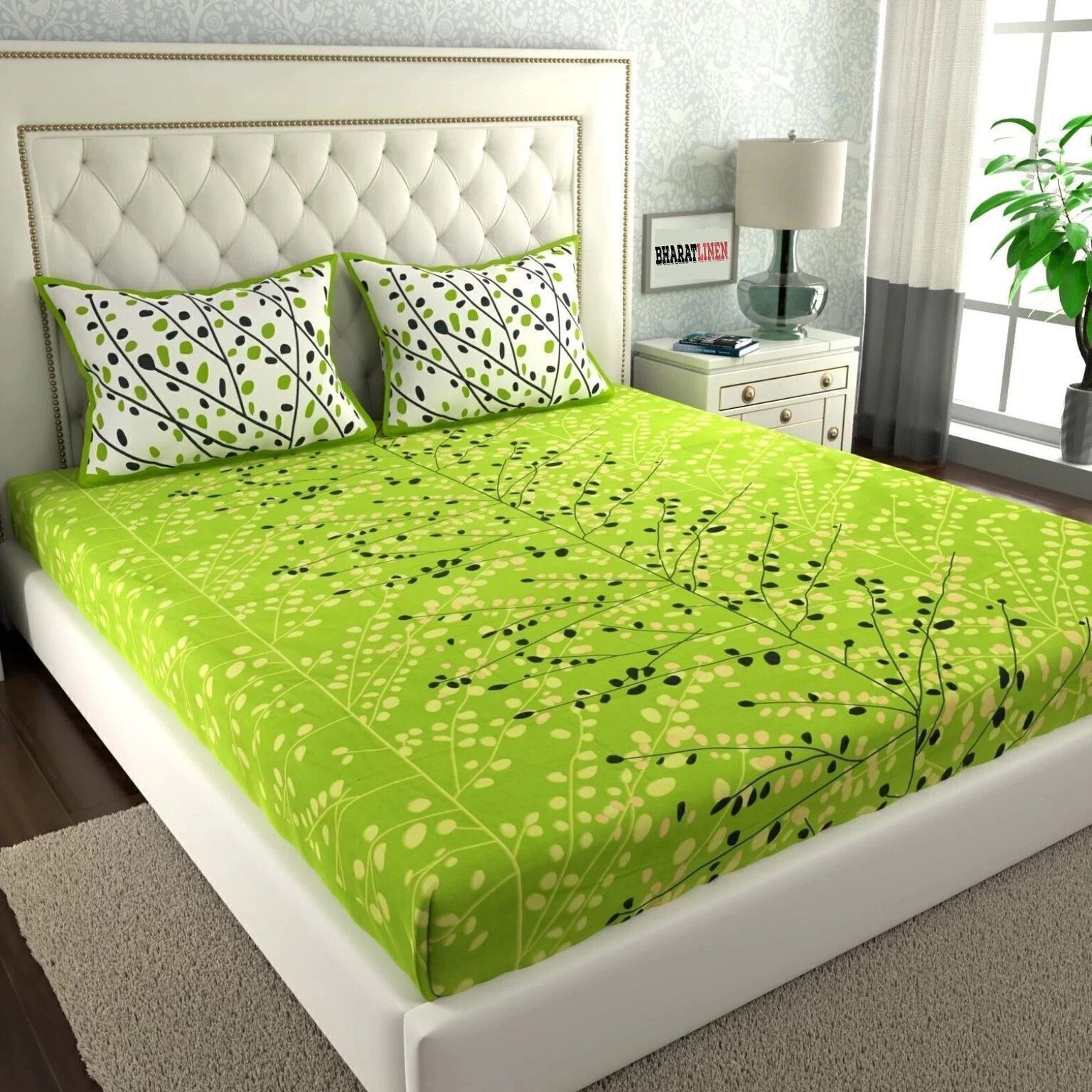 Cotton Double Flat 220 TC Jaipuri Prints 1 Summer Bedsheet with 2 Pillow Covers-image-46
