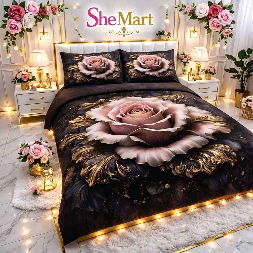 shemart Cotton Double Flat 300 TC 7D Digital 1 Summer Bedsheet with 2 Pillow Covers-picture-17