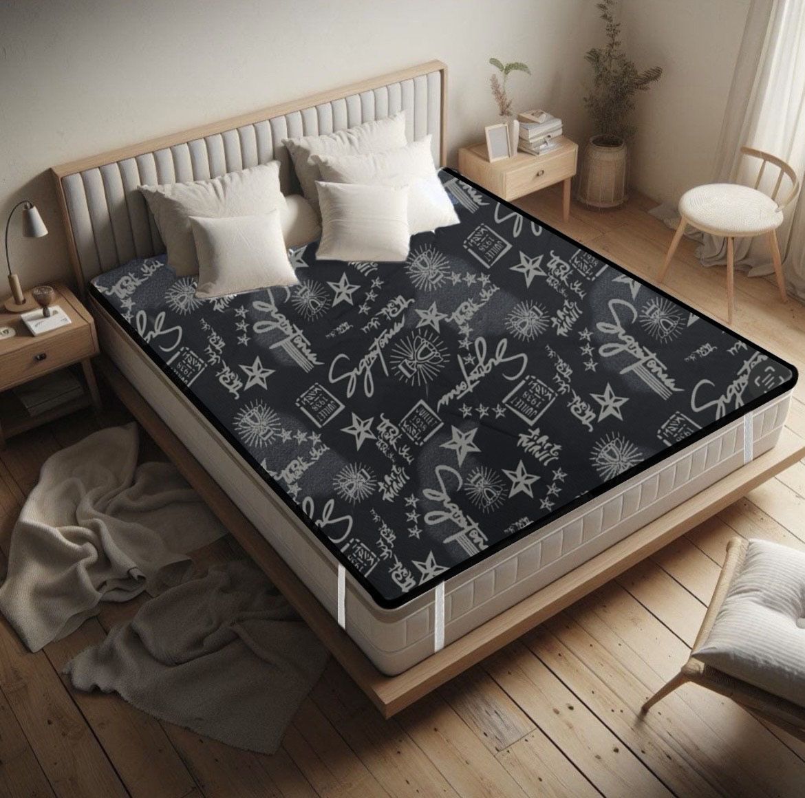100 TC PVC King Solid Fitted (Elastic) Bedsheet-image-45