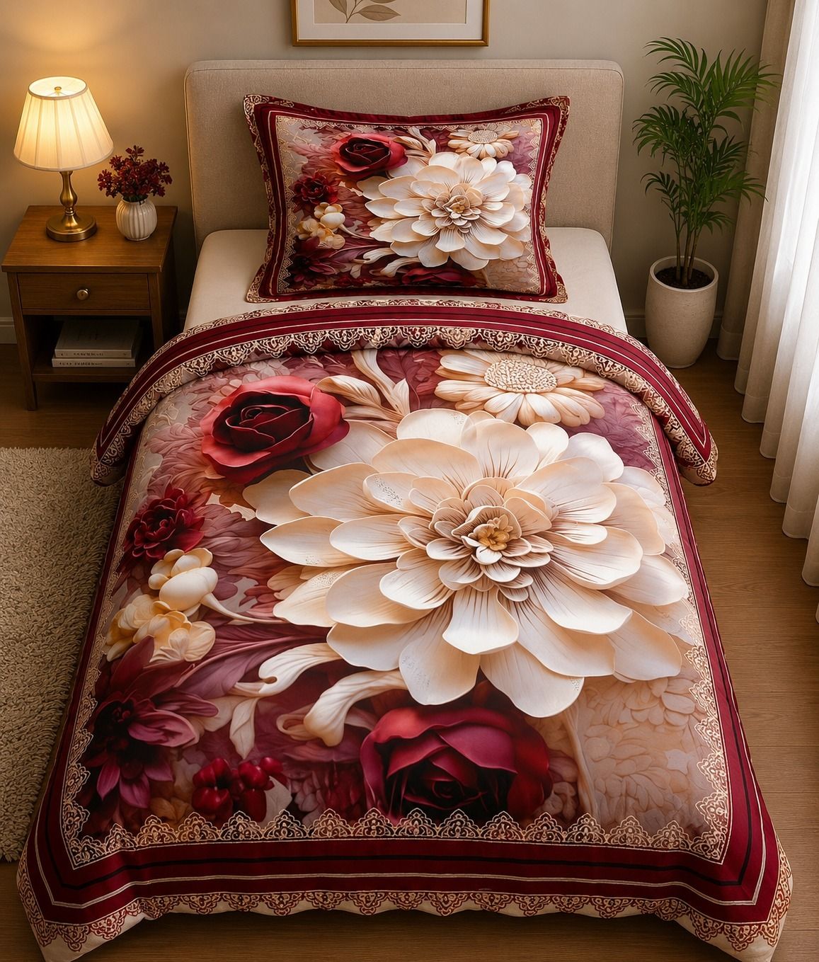 kitchdeco Cotton Single Flat 180 TC 7D Digital 1 Bedsheet-picture-47