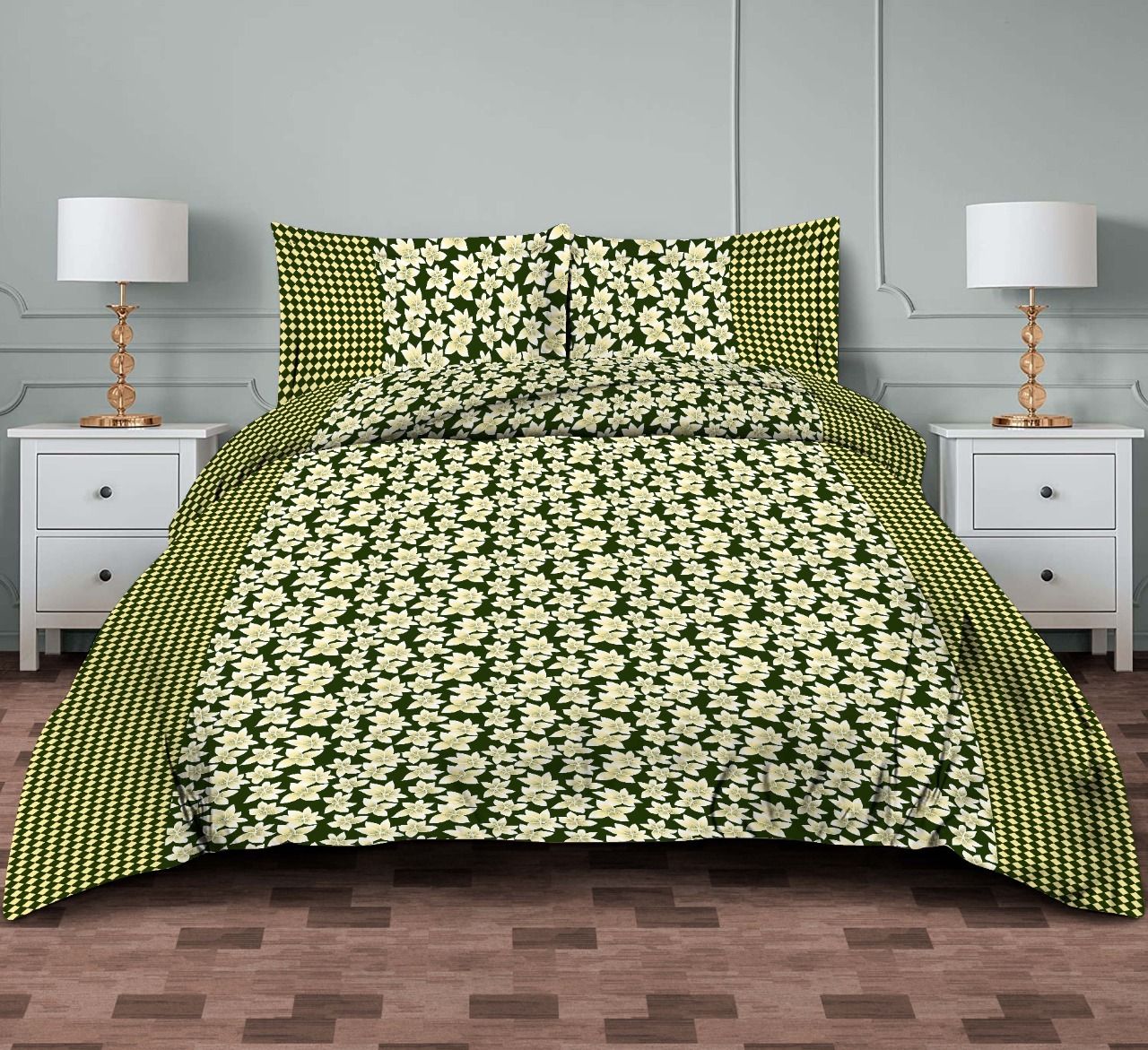 morado 144 TC Polycotton Double Floral Flat Bedsheet-picture-29