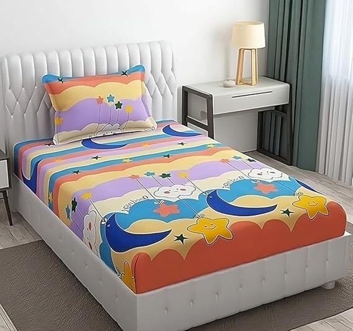 blenzza deco 180 TC Cotton Single Printed Flat Bedsheet-picture-14