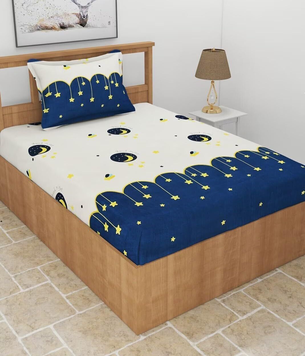 blenzza deco 180 TC Cotton Single Printed Flat Bedsheet-picture-11