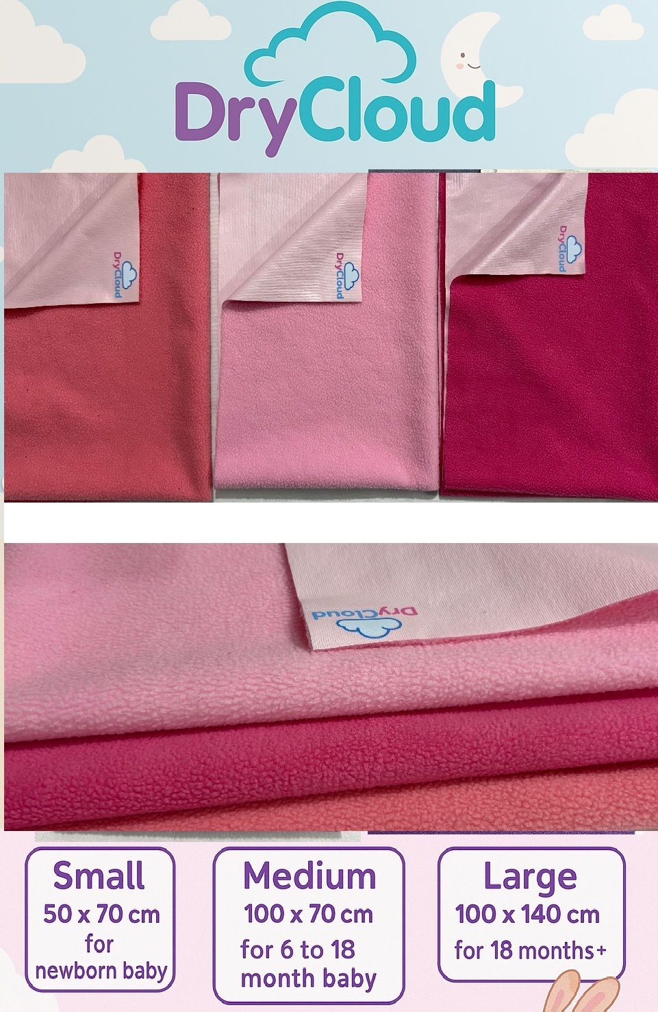 Polycotton Crib Flat 20 TC Solid Bedsheet