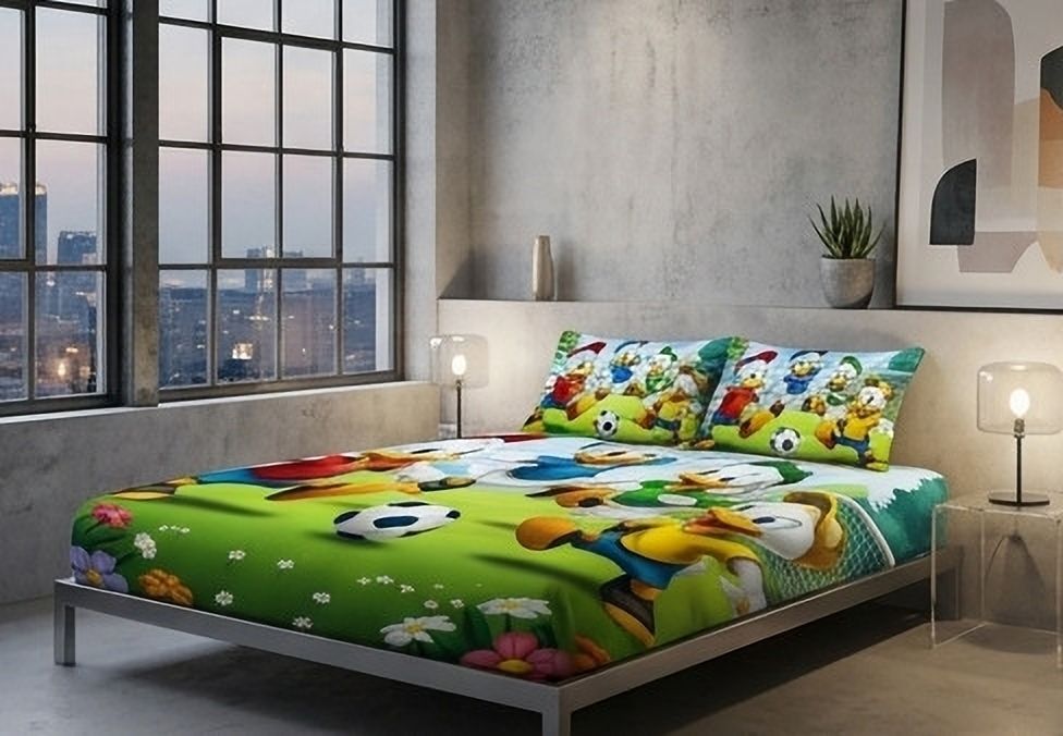 Polyester Double Flat 400 TC 3D Printed 1 AC Bedsheet with 2 Pillow Covers-image-44