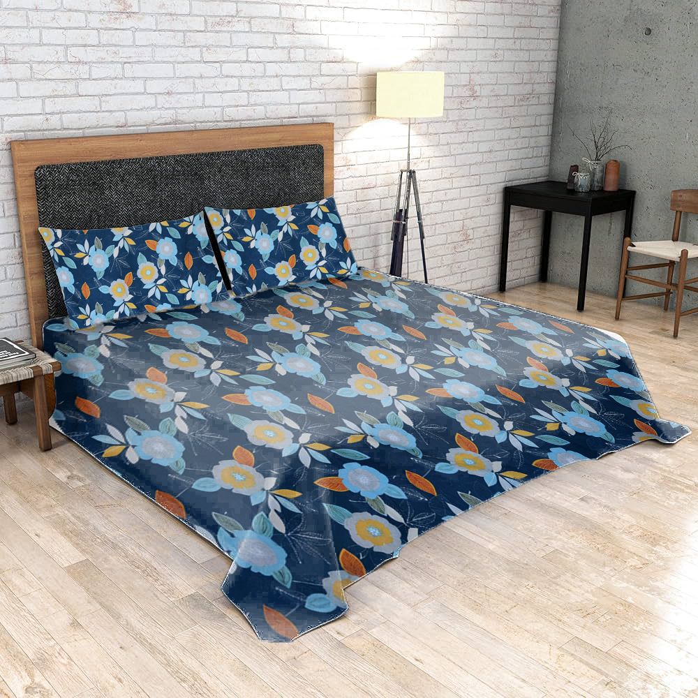 Cotton Double Flat 160 TC Printed Bedsheet-image-15