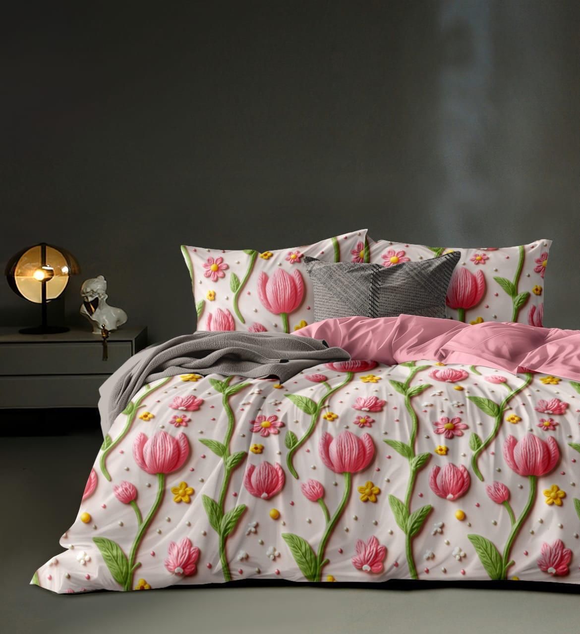 210 TC Cotton Blend King Printed Flat Bedsheet