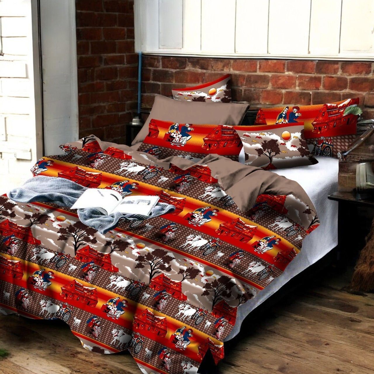 cartoona 180 TC Polycotton Double 3D Printed Flat Bedsheet-picture-15