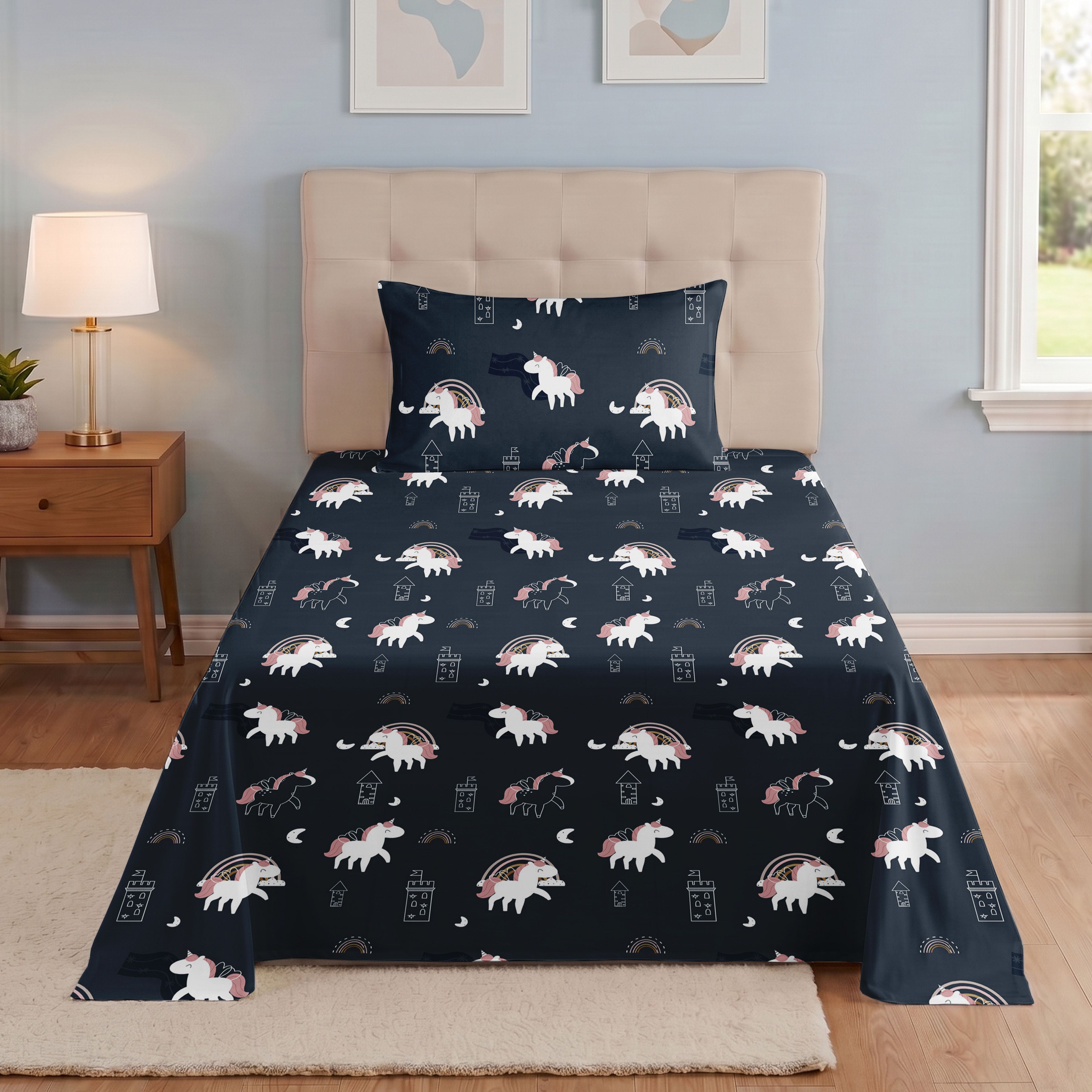 belvostum Polycotton Single Flat 250 TC Printed 1 Summer Bedsheet-picture-0