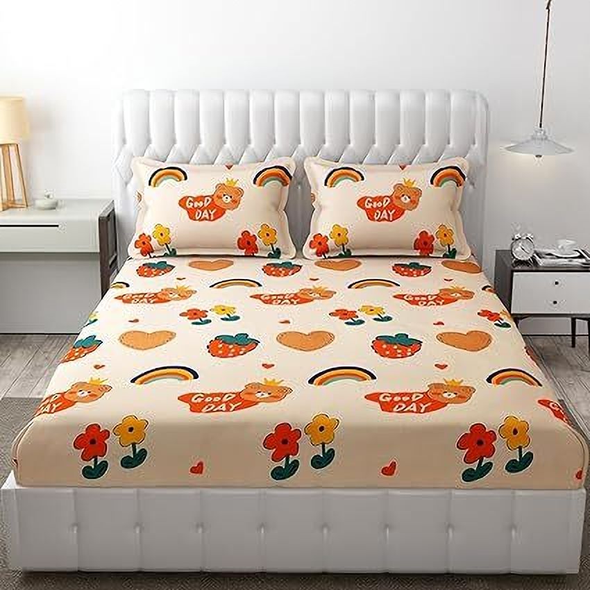kitchdeco 180 TC Polycotton Double Printed Flat Bedsheet-picture-13
