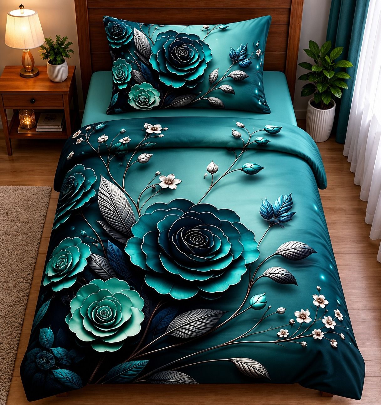 blenzza deco Cotton Blend Single Flat 180 TC 7D Digital 1 Bedsheet-picture-10