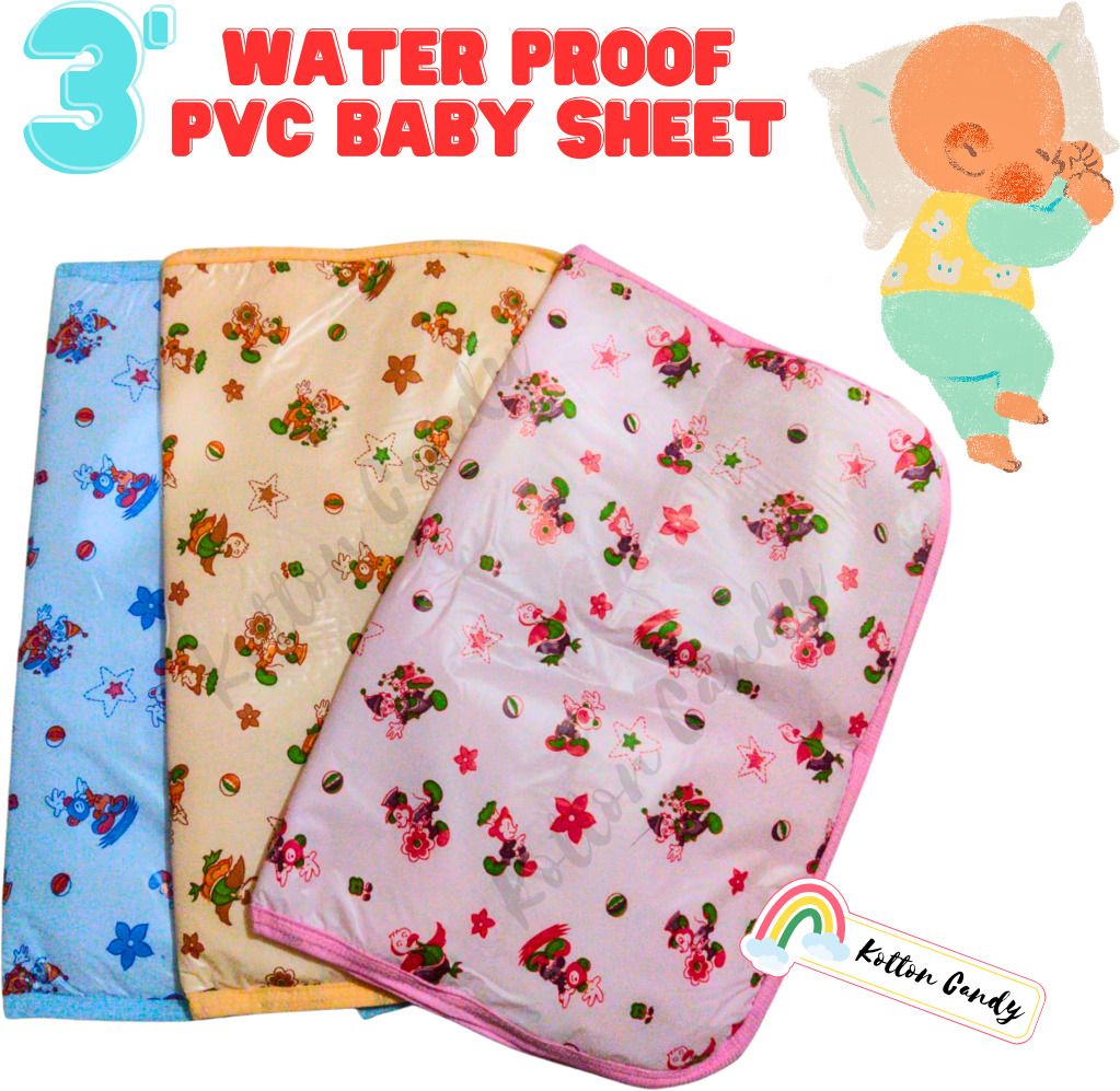 150 TC PVC Crib Cartoon Flat Bedsheet