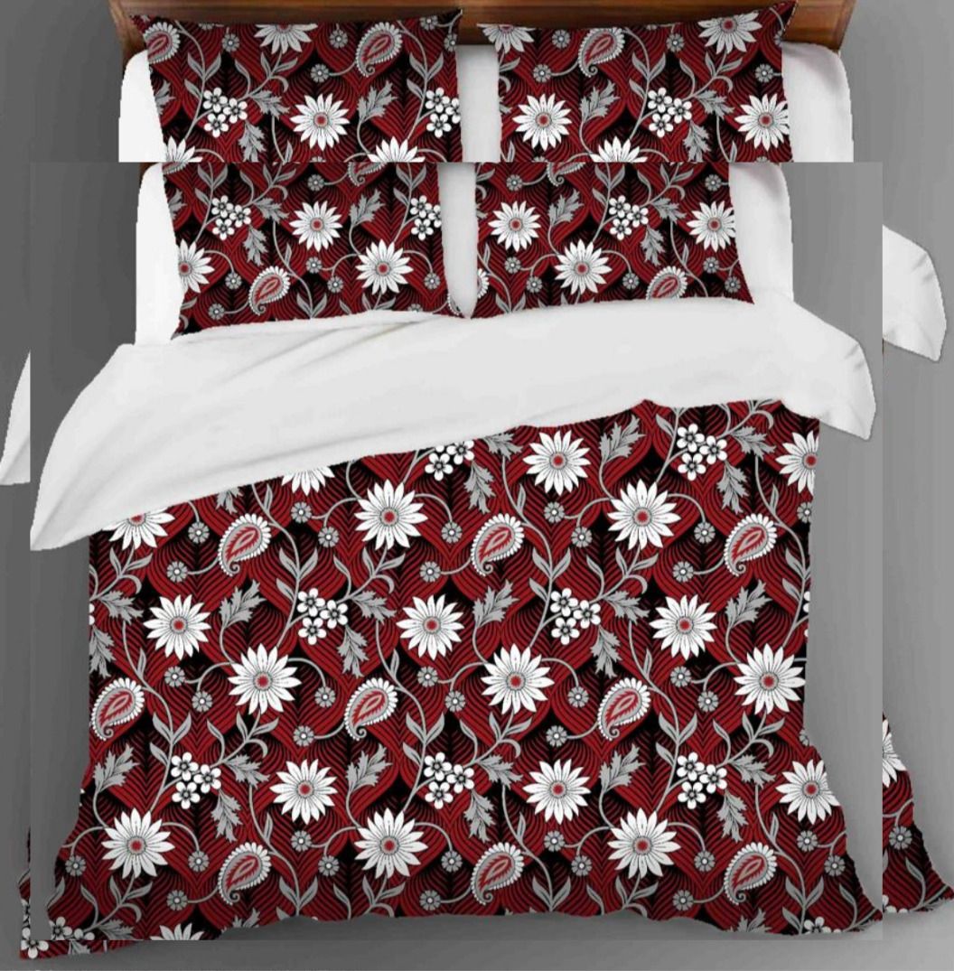 baso 180 TC Cotton King 3D Printed Flat Bedsheet-picture-46