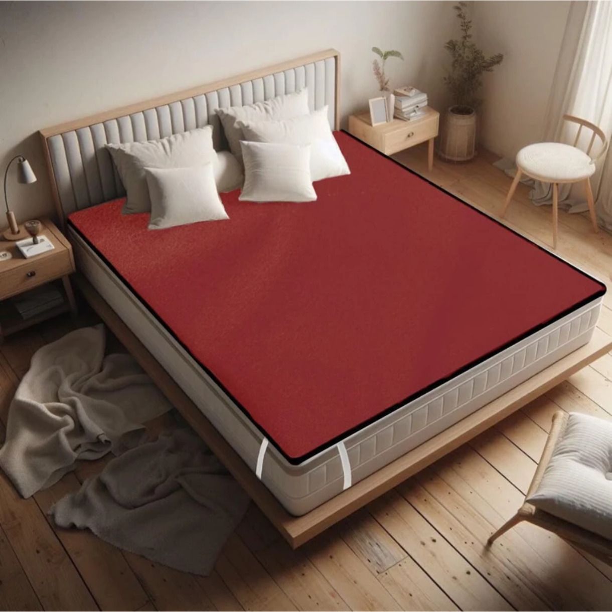 100 TC Polycotton Double Solid Fitted (Elastic) Bedsheet