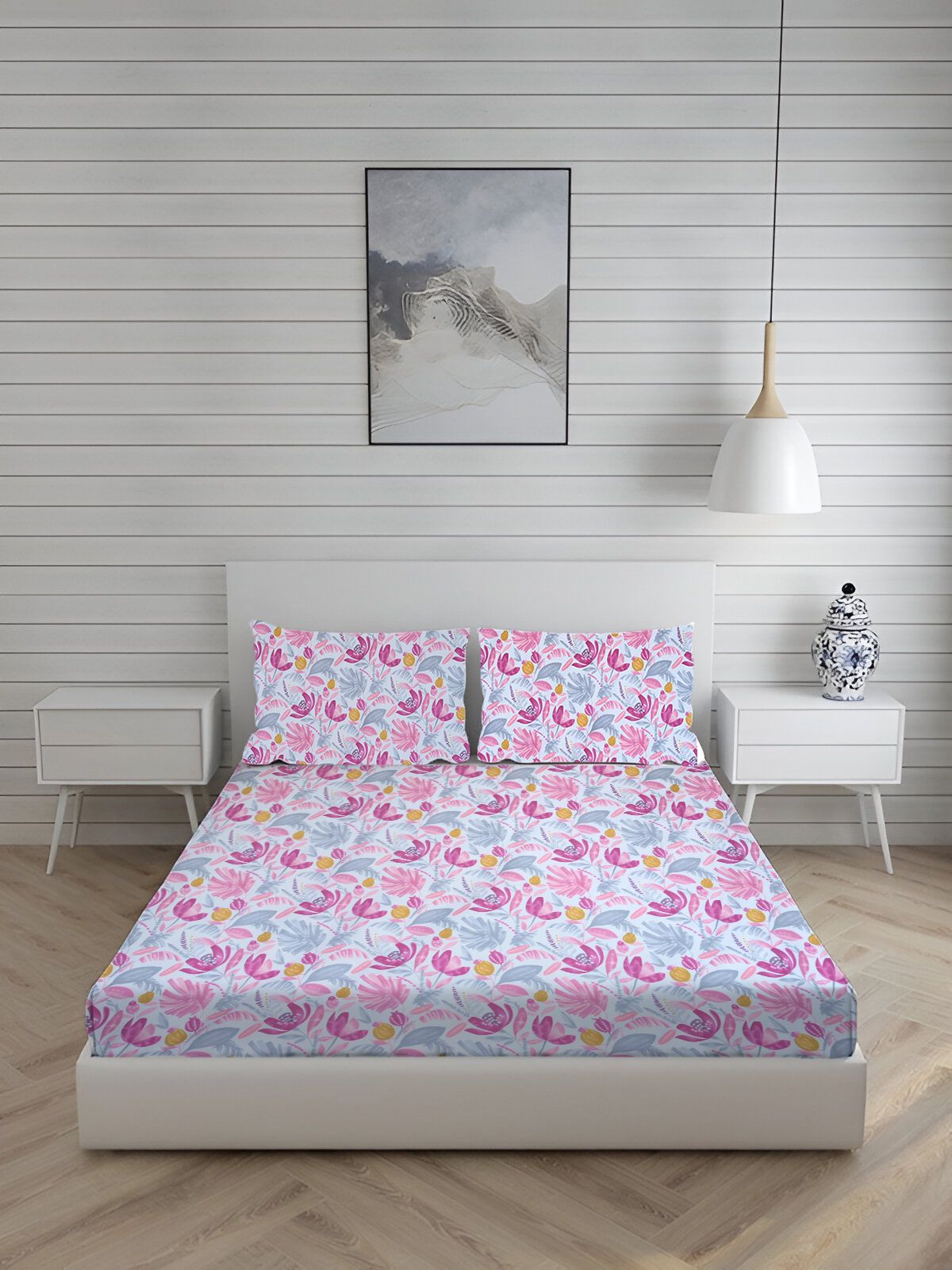 180 TC Cotton Double Printed Flat Bedsheet-image-20