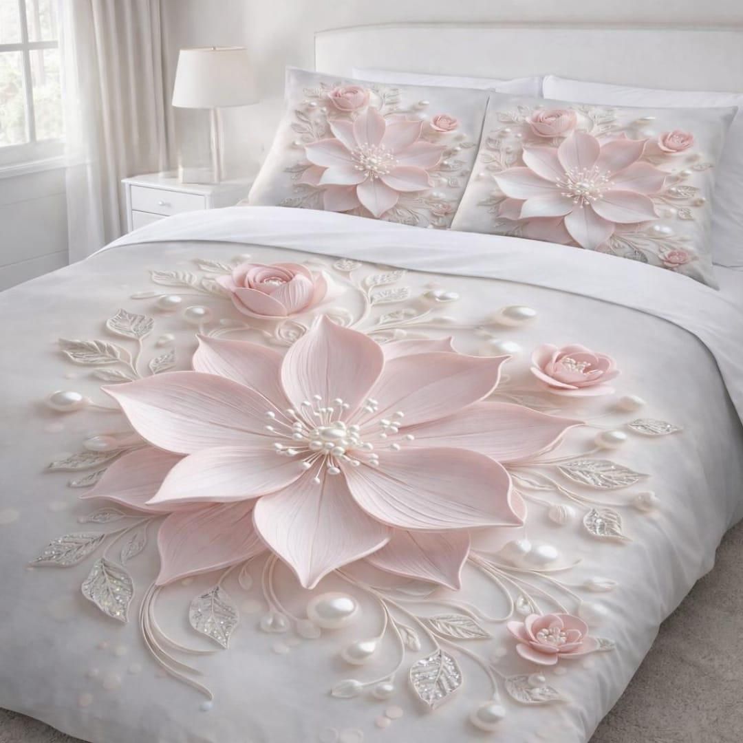 blenzza deco Cotton Blend Super King Flat 250 TC 7D Digital 1 Bedsheet with 2 Pillow Covers-picture-5