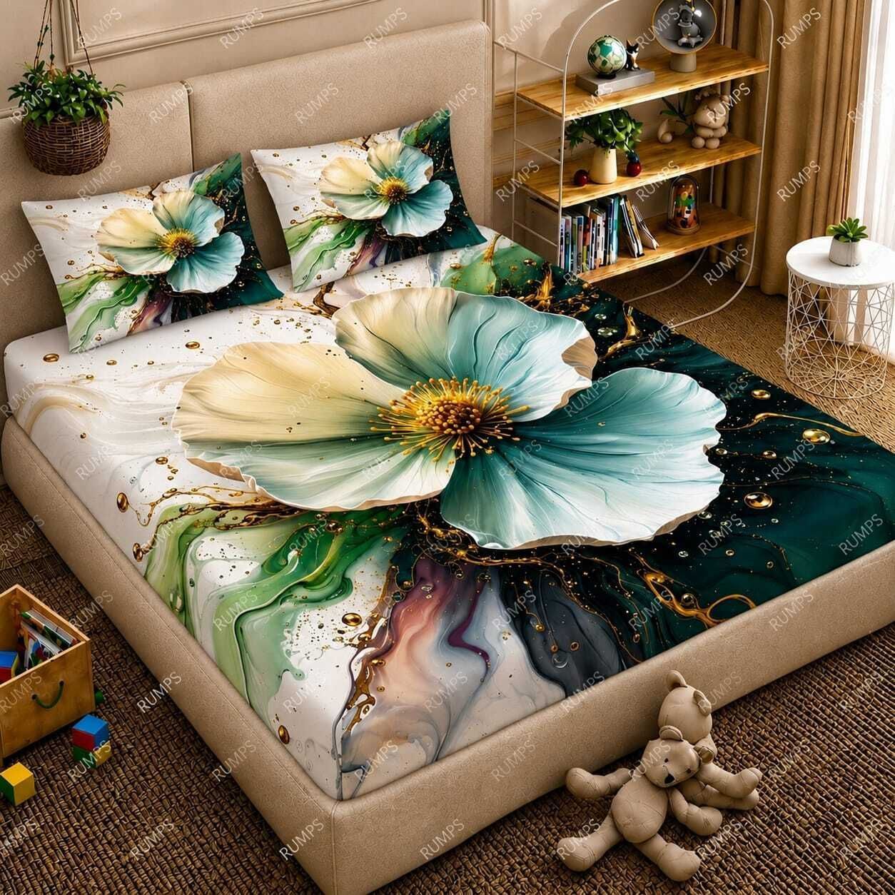 Cotton Blend Double Flat 350 TC 7D Digital 1 Bedsheet-image-30