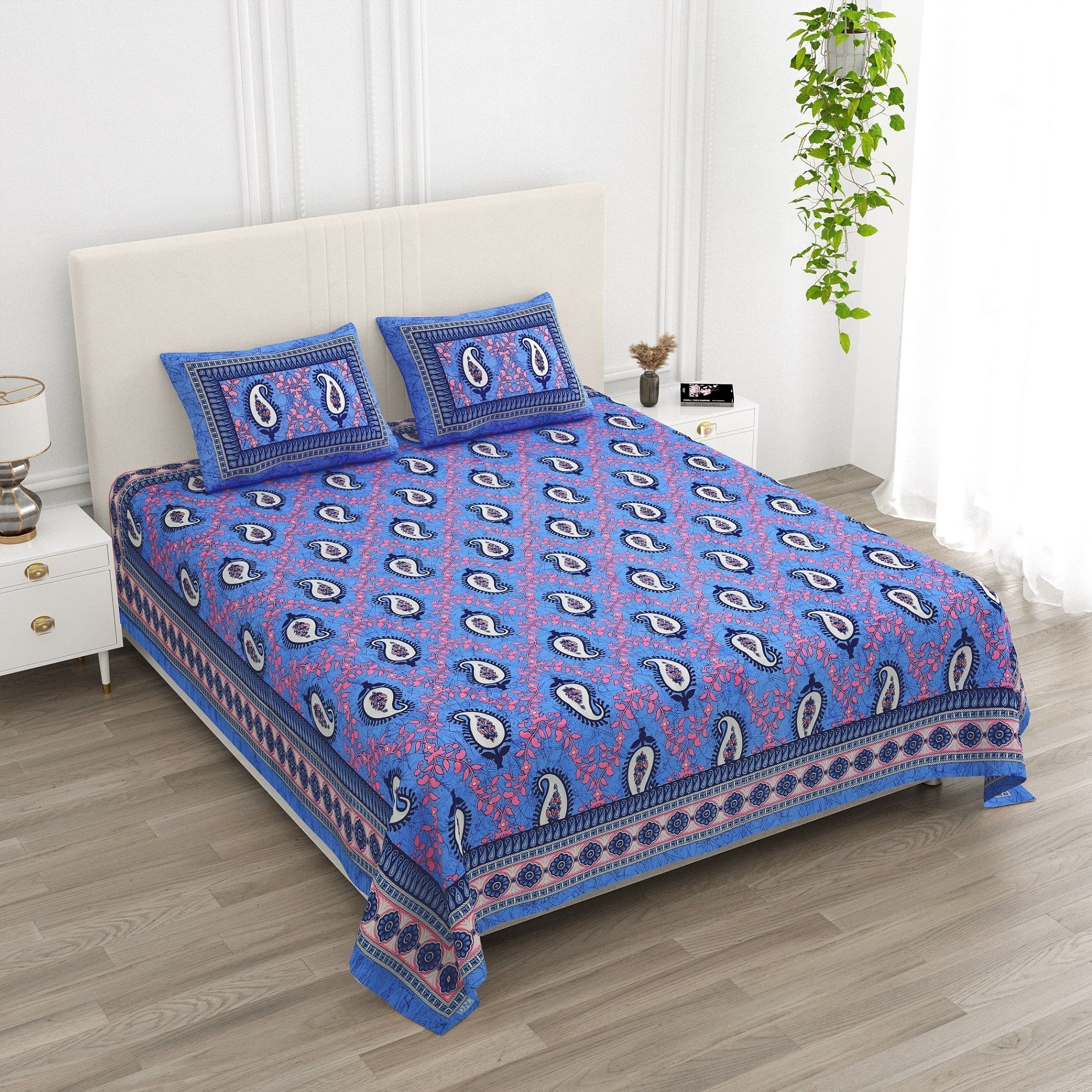 Cotton King Flat 144 TC Glow in the Dark Bedsheet-image-12