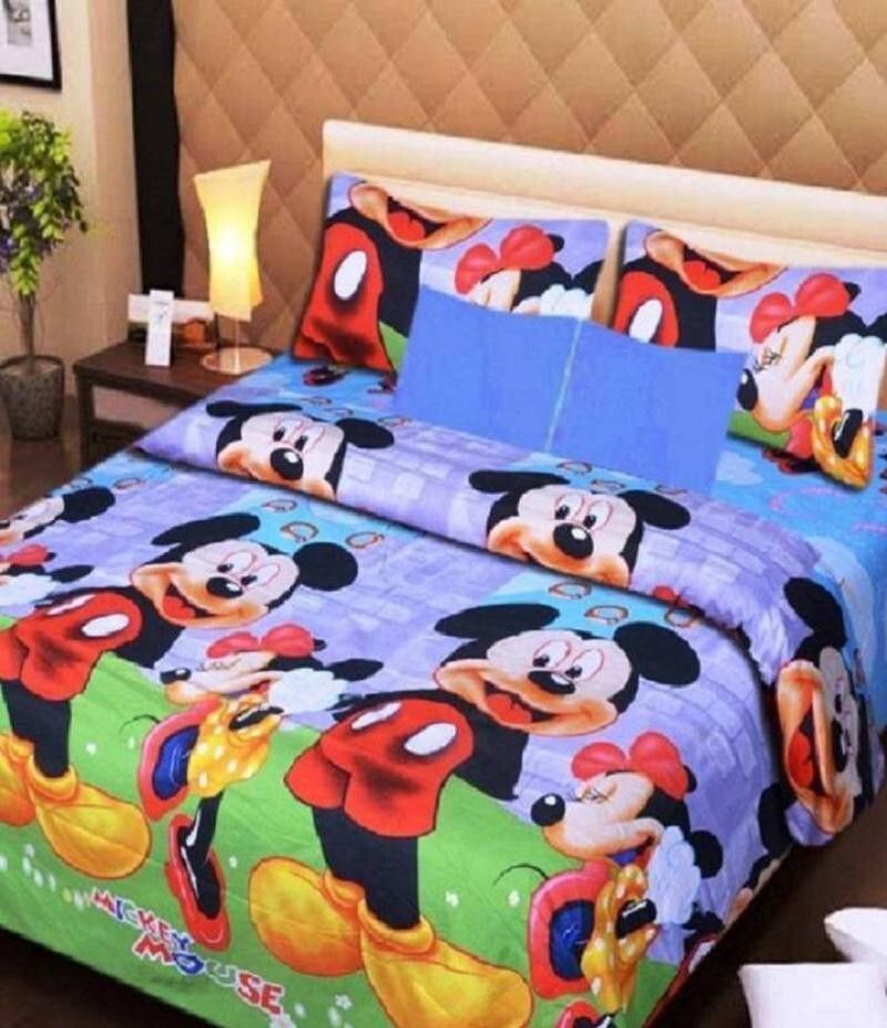 mr vihaan 135 TC Microfiber King 3D Printed Flat Bedsheet-picture-34