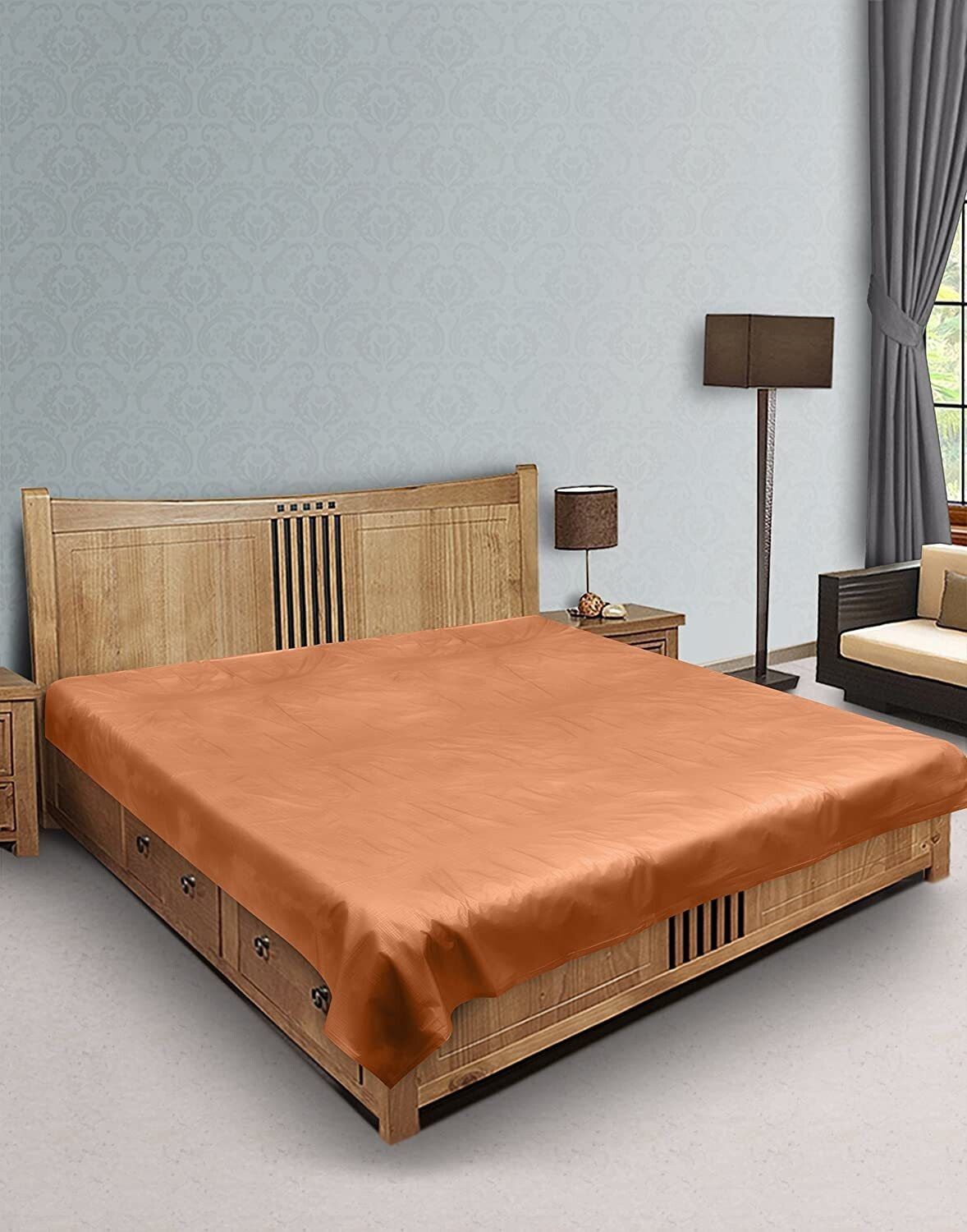 Polyester Double Flat 300 TC Solid 1 Bedsheet-image-49