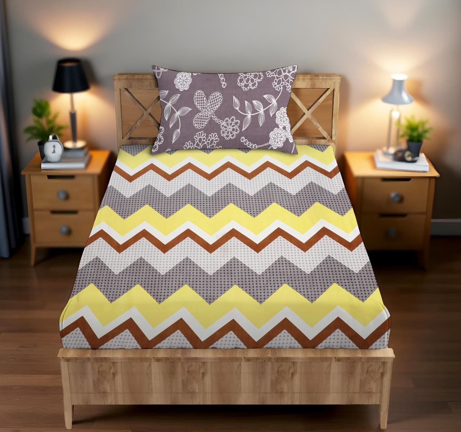 144 TC Cotton Single Jaipuri Prints Flat Bedsheet