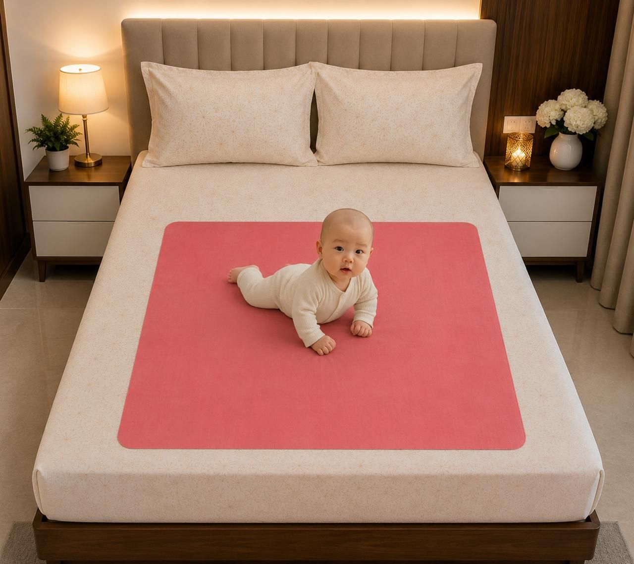 PVC Double, Single Flat 98 TC Solid 1 Bedsheet-image-25