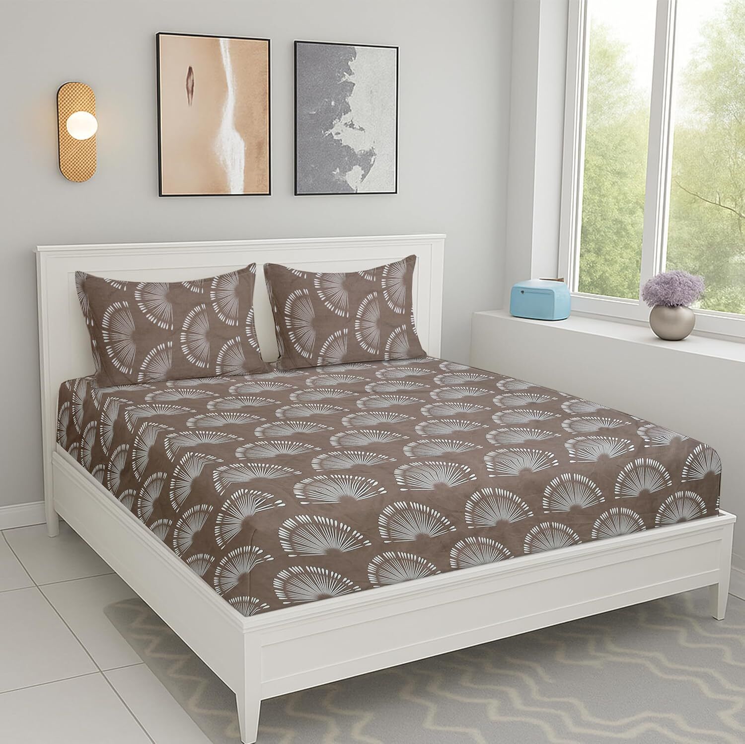 jeeva enterprises Cotton Double Flat 200 TC Printed 1 Summer Bedsheet with 2 Pillow Covers-picture-46