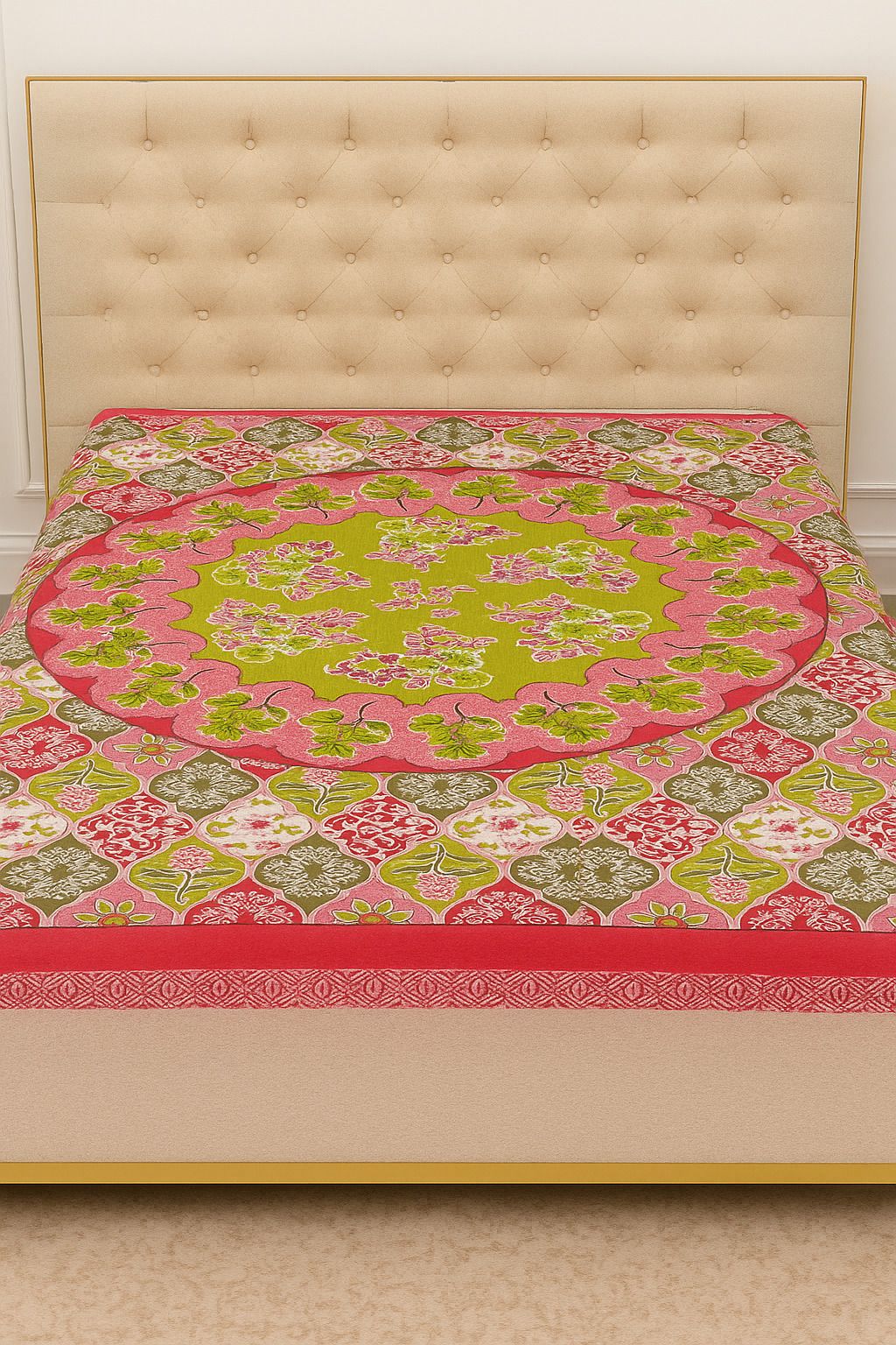 Cotton Single Flat 180 TC Floral Bedsheet-image-13