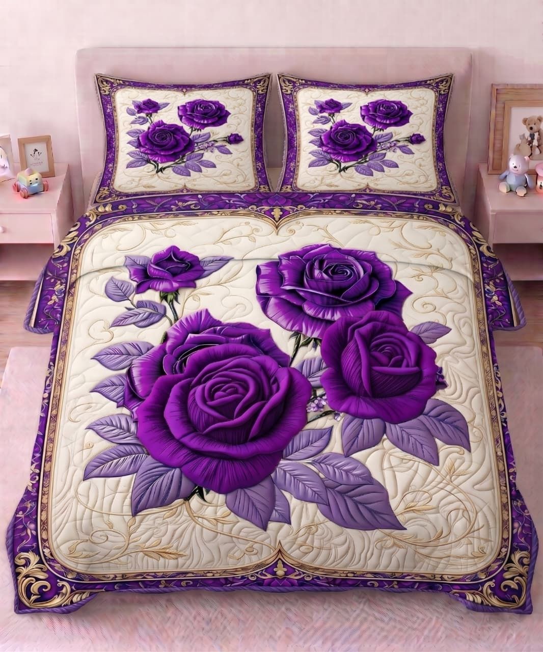 Polyester, Bamboo Cotton, Polycotton, Cotton, Cotton Blend Queen Flat 350 TC Glow in the Dark 1 Summer Bedsheet with 2 Pillow Covers-image-27