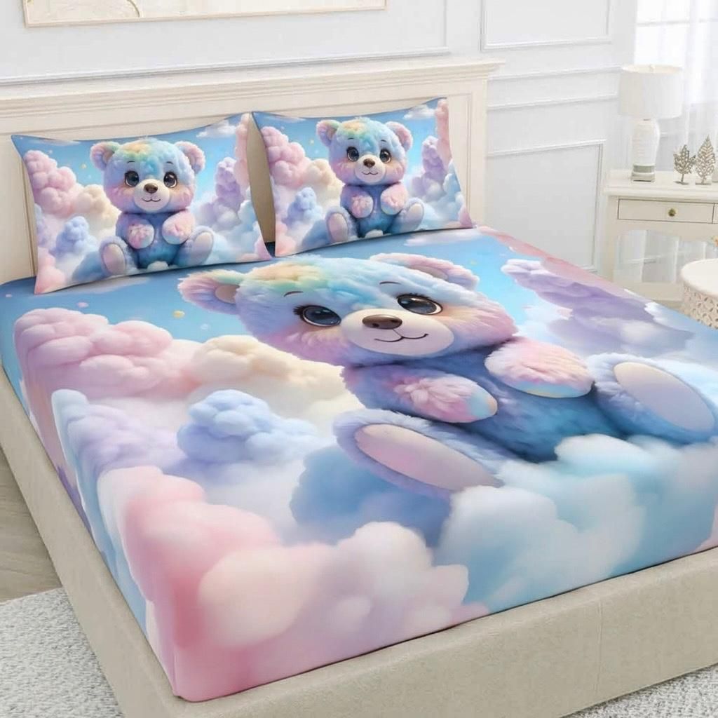 Polycotton Double Flat 220 TC Cartoon Bedsheet