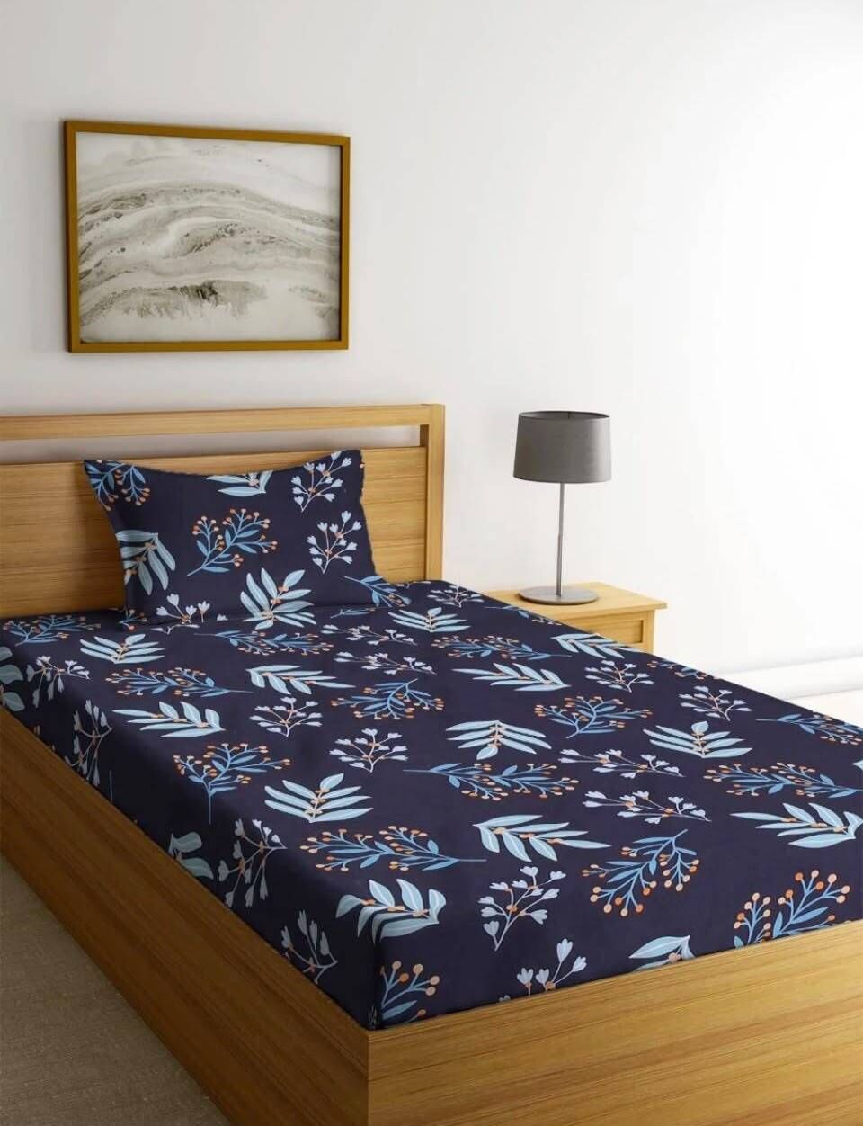 Polycotton Single Flat 240 TC Floral 1 Summer Bedsheet-image-32