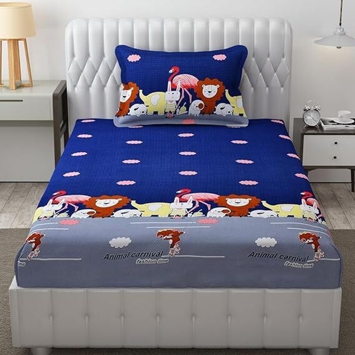 blenzza deco 180 TC Cotton Single Printed Flat Bedsheet-picture-16
