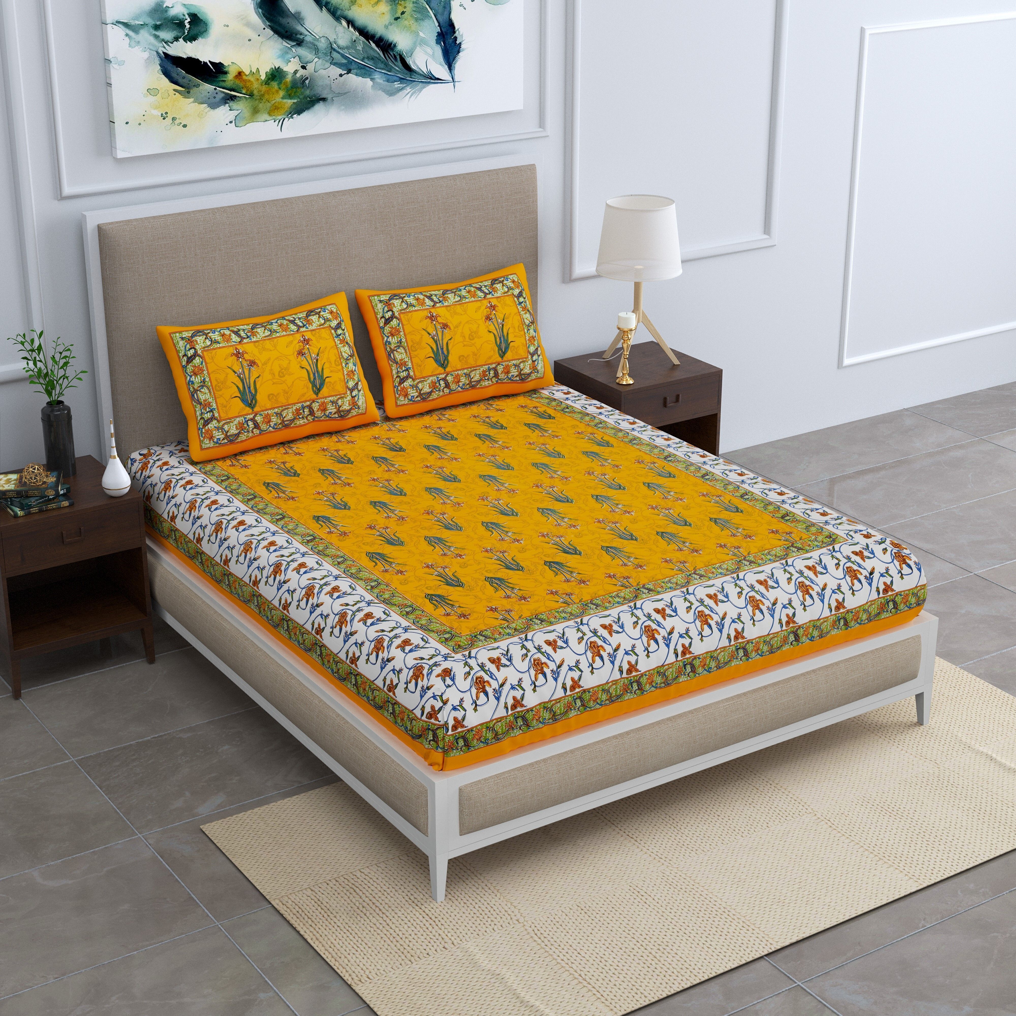 Polyester Queen Flat 144 TC Glow in the Dark Bedsheet