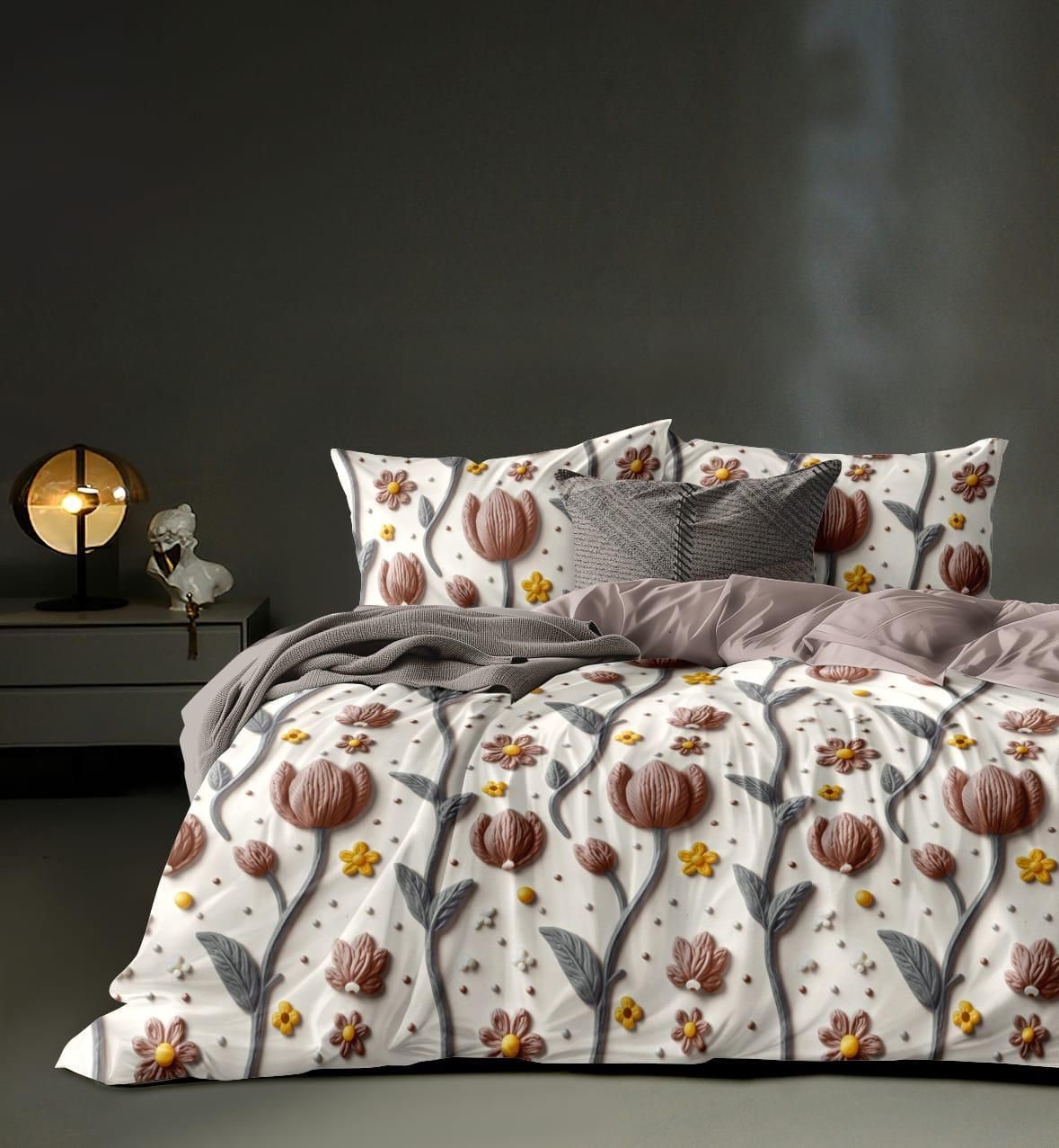 210 TC Cotton Blend King Printed Flat Bedsheet