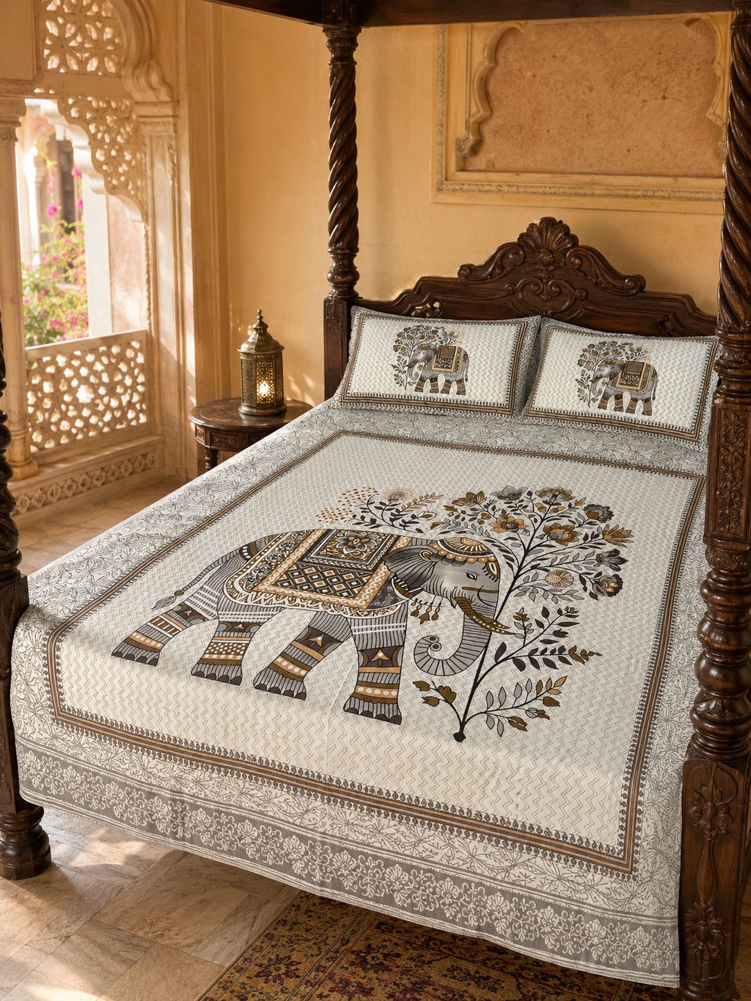 Cotton Queen Flat 220 TC Printed 1 Summer Bedsheet with 2 Pillow Covers-image-30