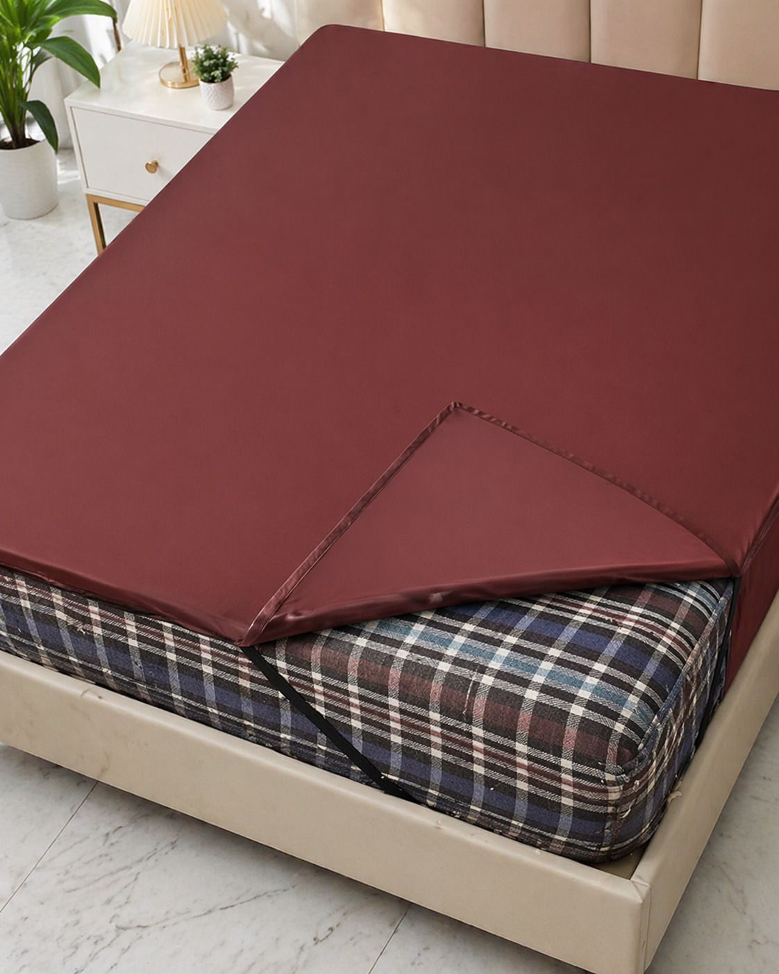 PVC Double Flat 120 TC Solid 1 Bedsheet-image-14