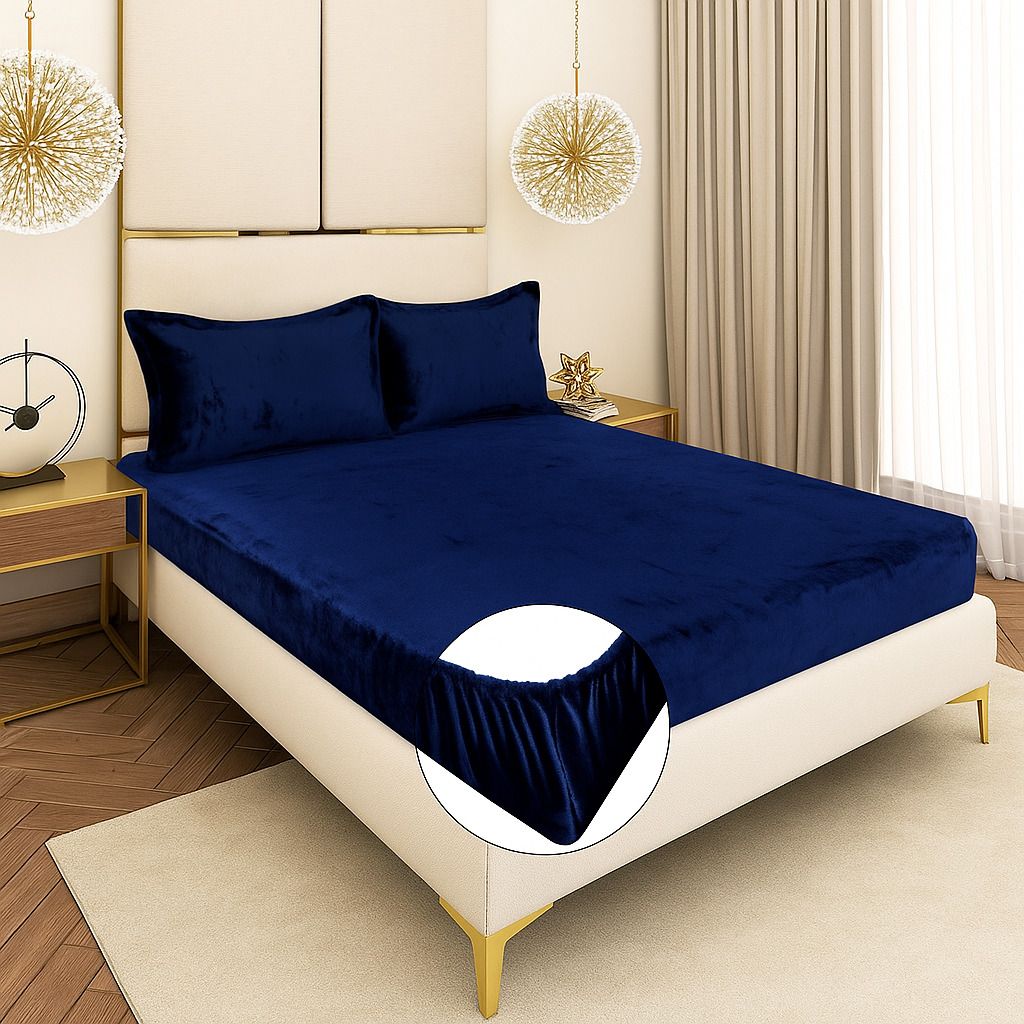 230 TC Velvet King Solid Fitted (Elastic) Bedsheet