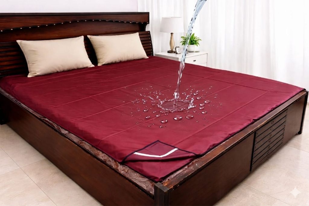 ammev PVC Double Fitted (Elastic) 120 TC Solid 1 Bedsheet-picture-28
