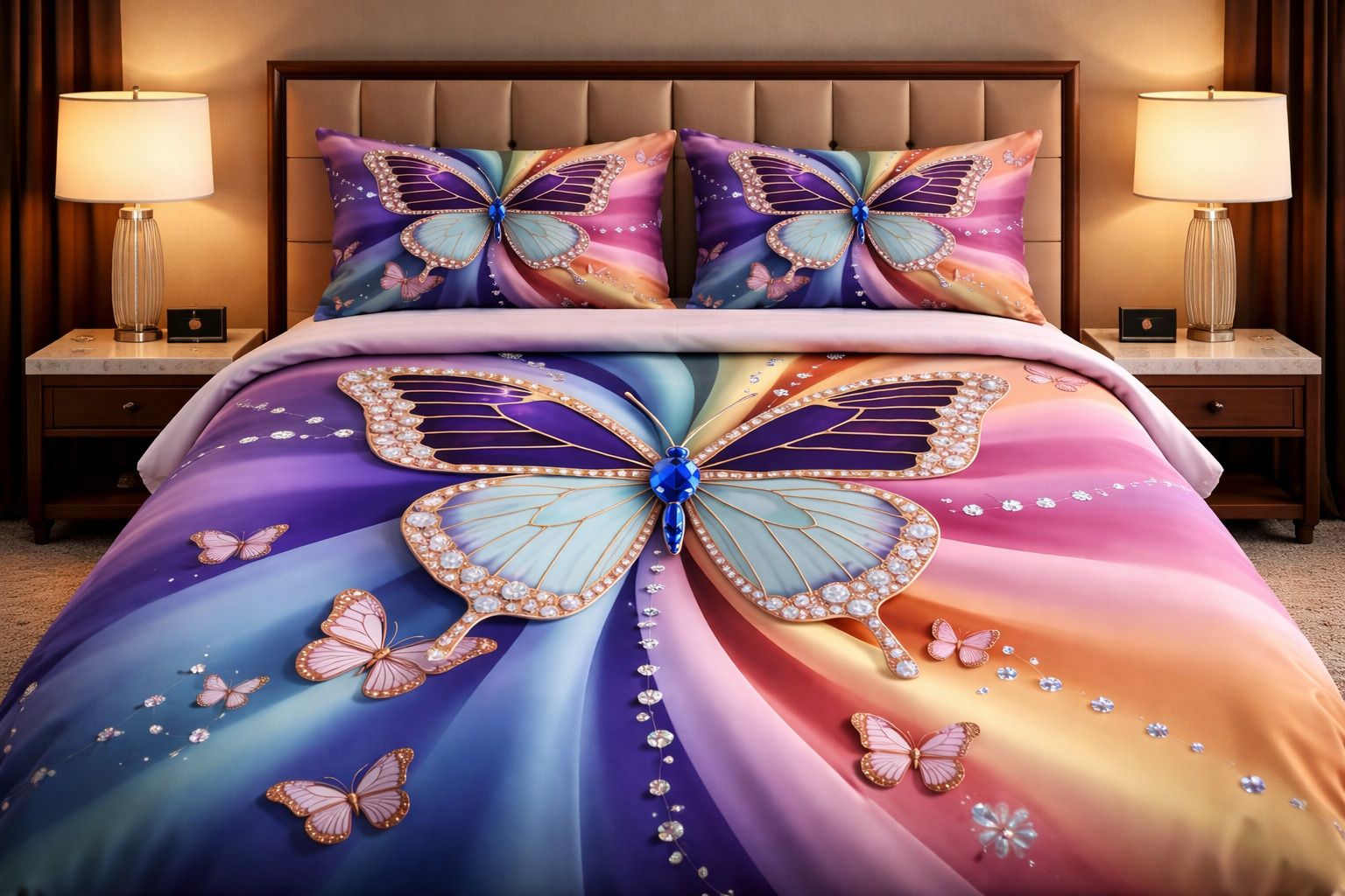 Polycotton Double Flat 300 TC 7D Digital 1 Summer Bedsheet with 2 Pillow Covers-image-28